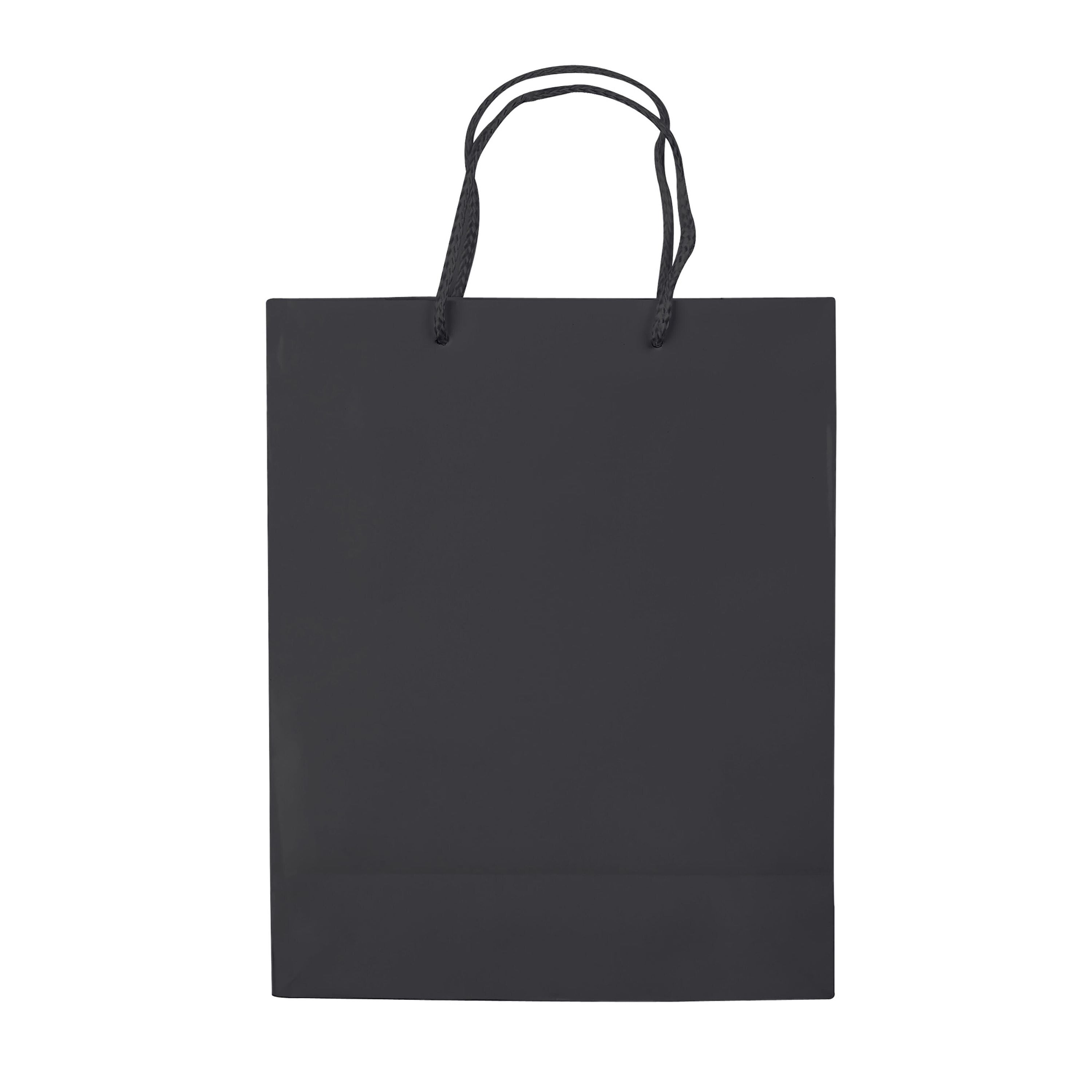 Laminierte Papiertasche, mittel - schwarz-386
