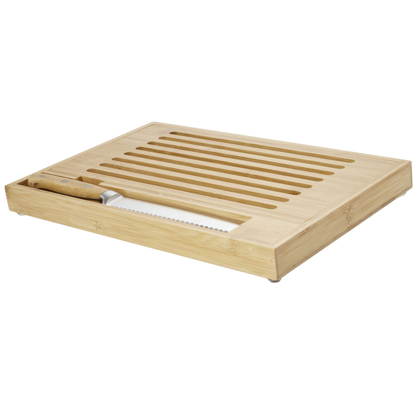 Pao Bambus-Schneidebrett mit Messer - natur -  silber-296