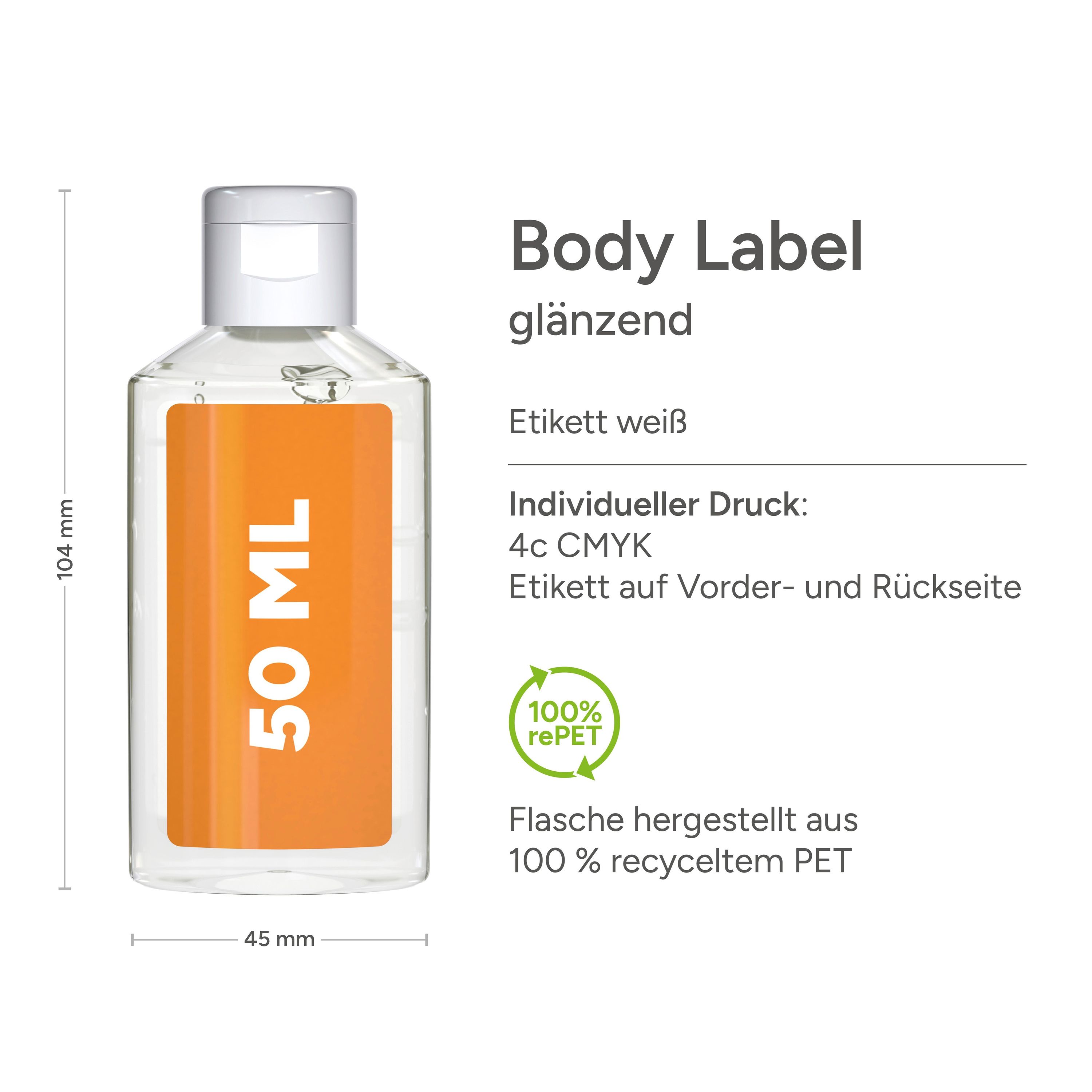 50 ml Flasche Duschgel Ingwer-Limette Body Label-356