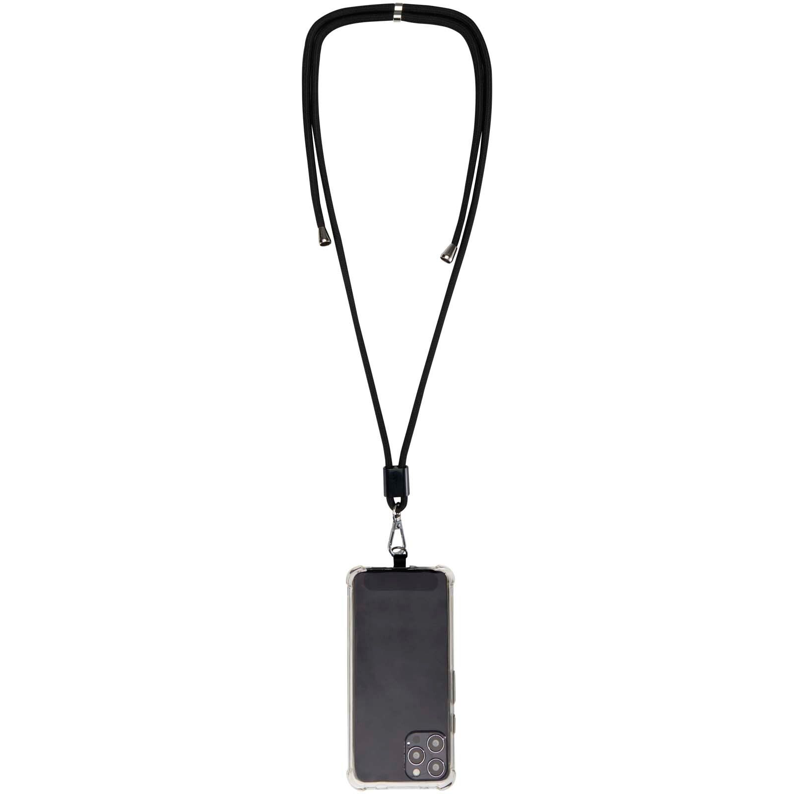 Vega verstellbares, recyceltes Smartphone Lanyard - schwarz-537
