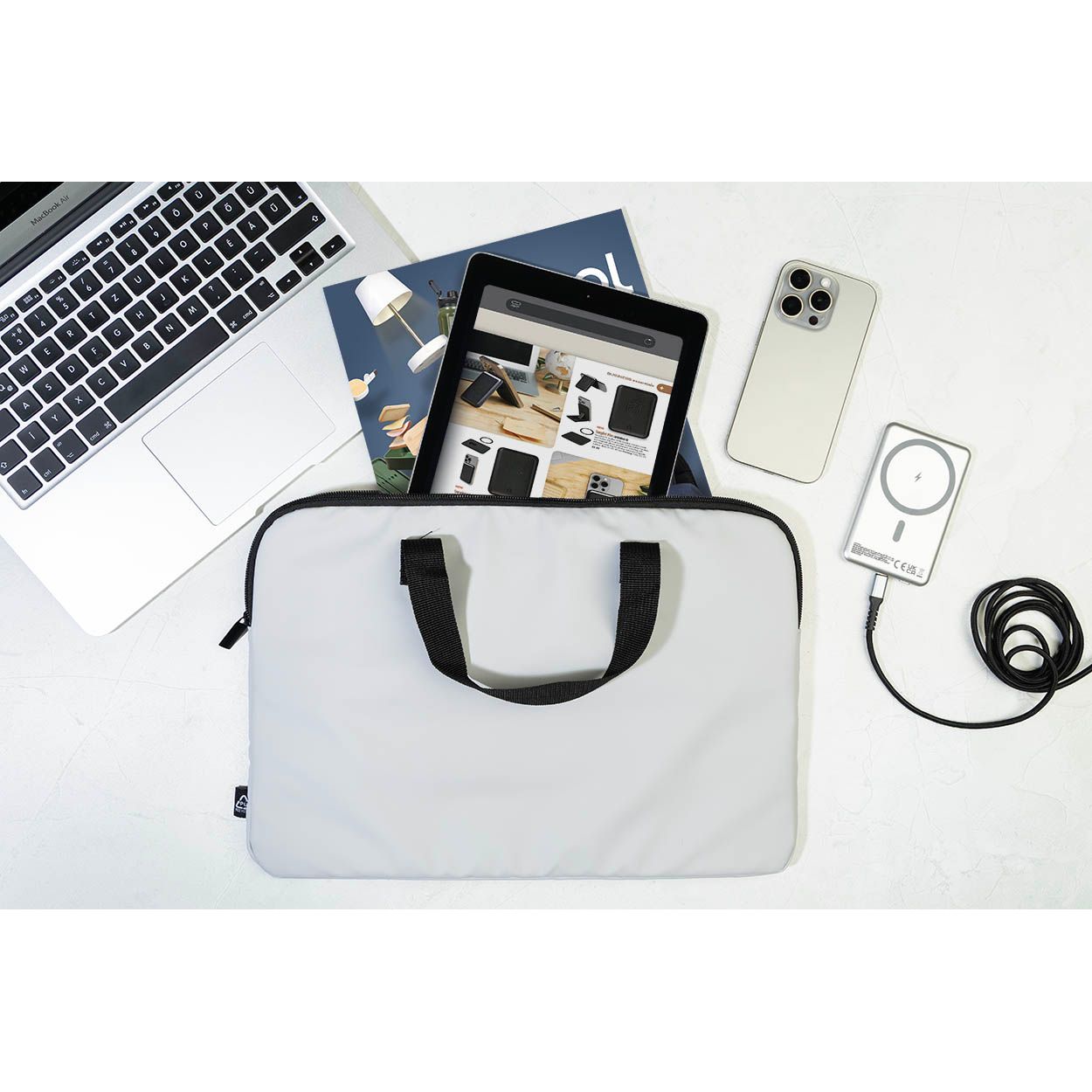 Pubbuk Laptoptasche aus RPU - grau-784