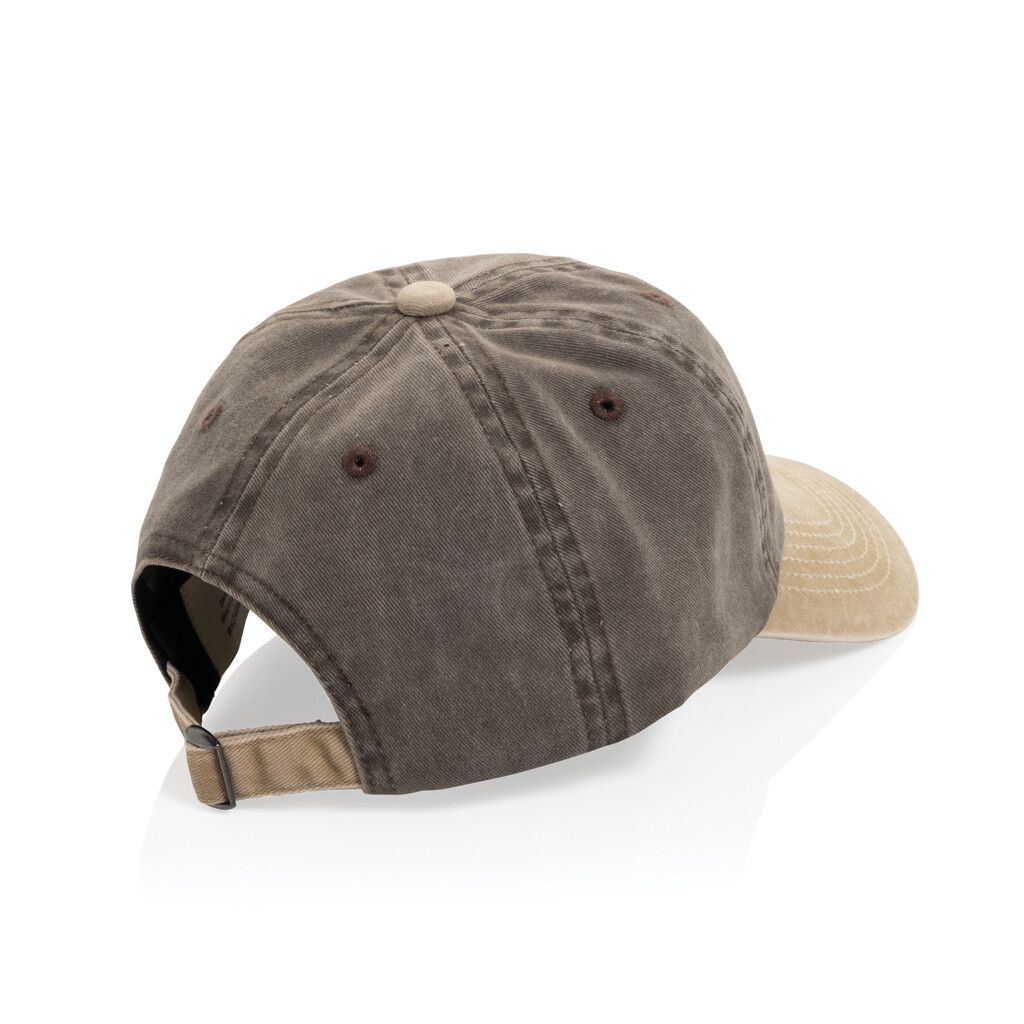 BEAU AWARE™ Two-Tone 6-Panel-Cap aus washed Cotton-Twill - braun-515