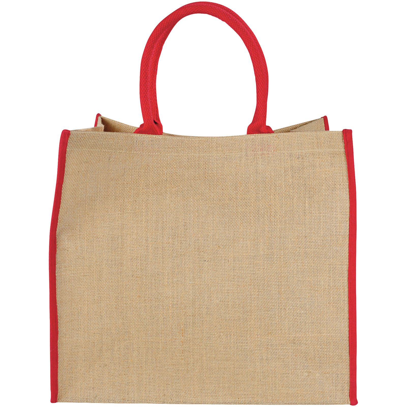 Harry farbige Jute Tragetasche 25L - natur -  rot-846