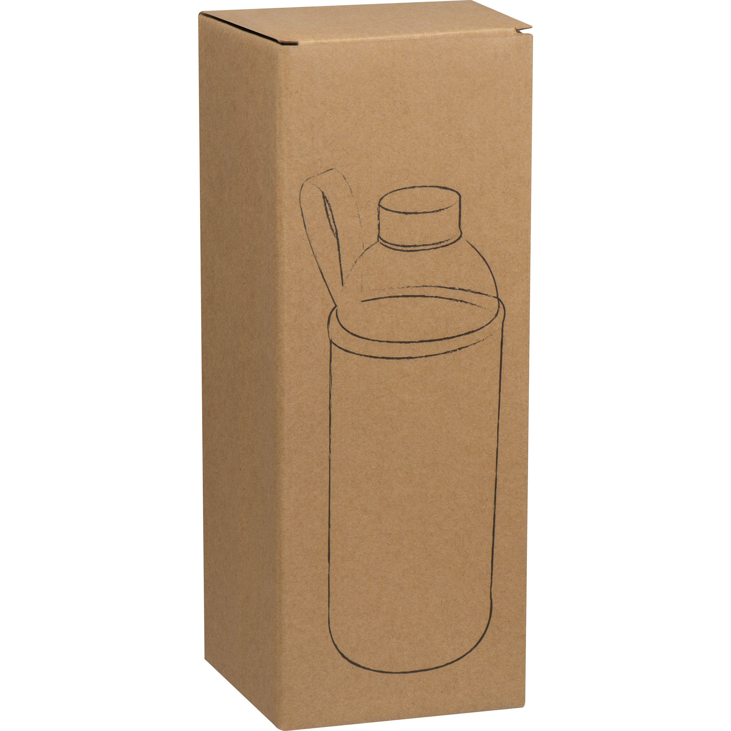 Trinkflasche aus Glas mit Neoprenüberzug, 1.000ml - silbergrau-290
