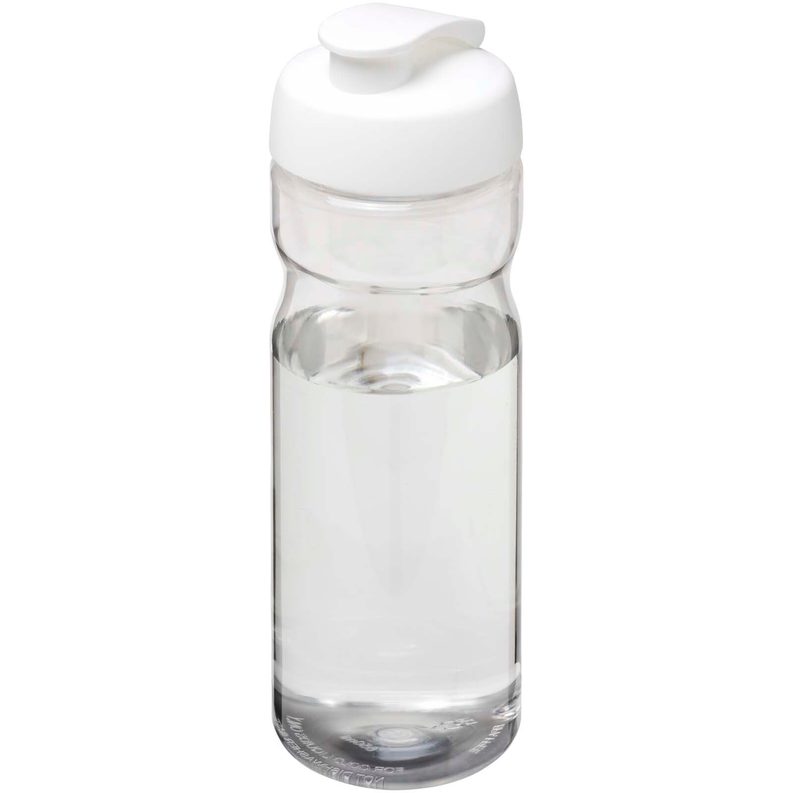 H2O Active Eco Base 650 ml Sportflasche mit Klappdeckel - transparent -  weiss-287
