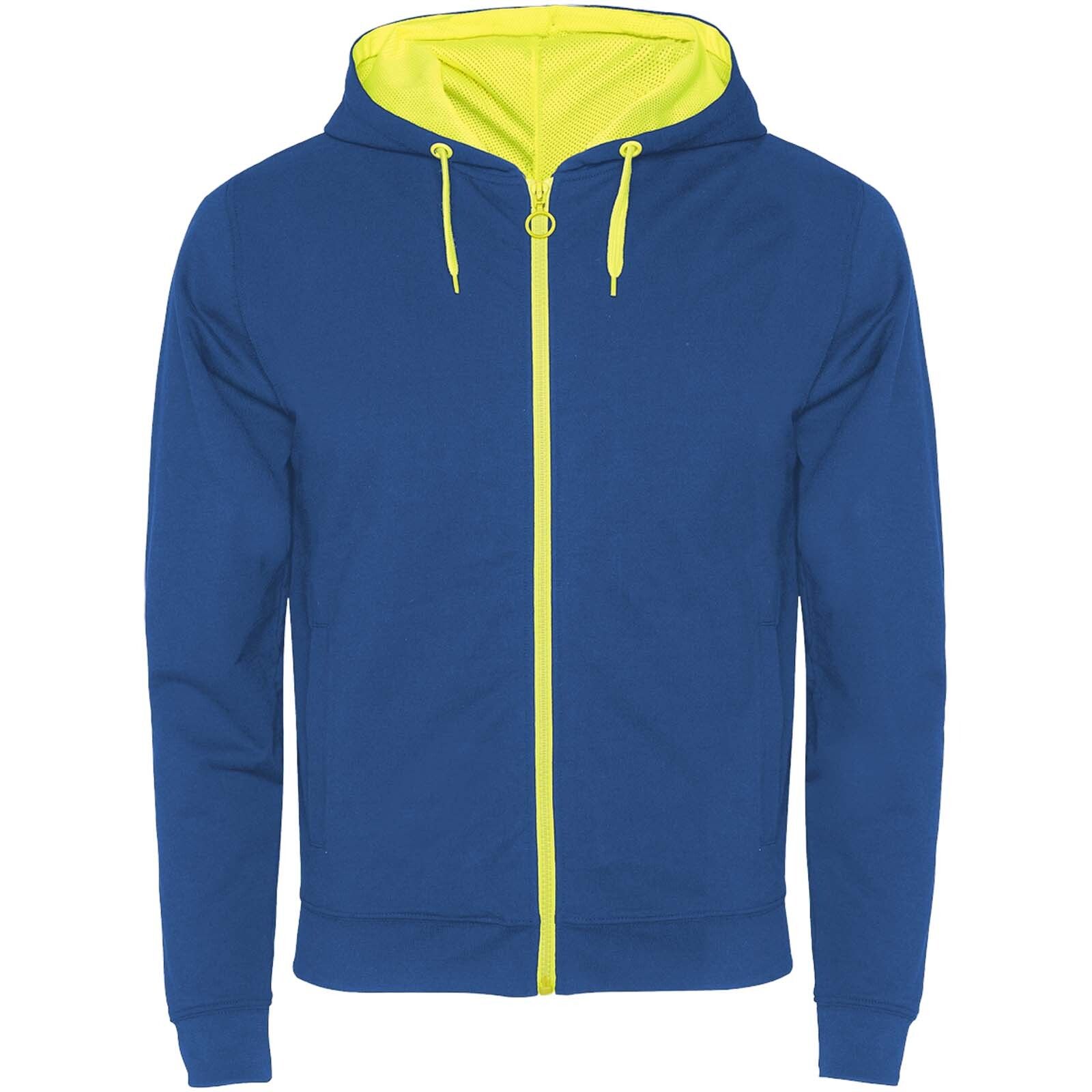 Fuji Kaputzensweatjacke  - royalblau -  fluorgelb - M-972