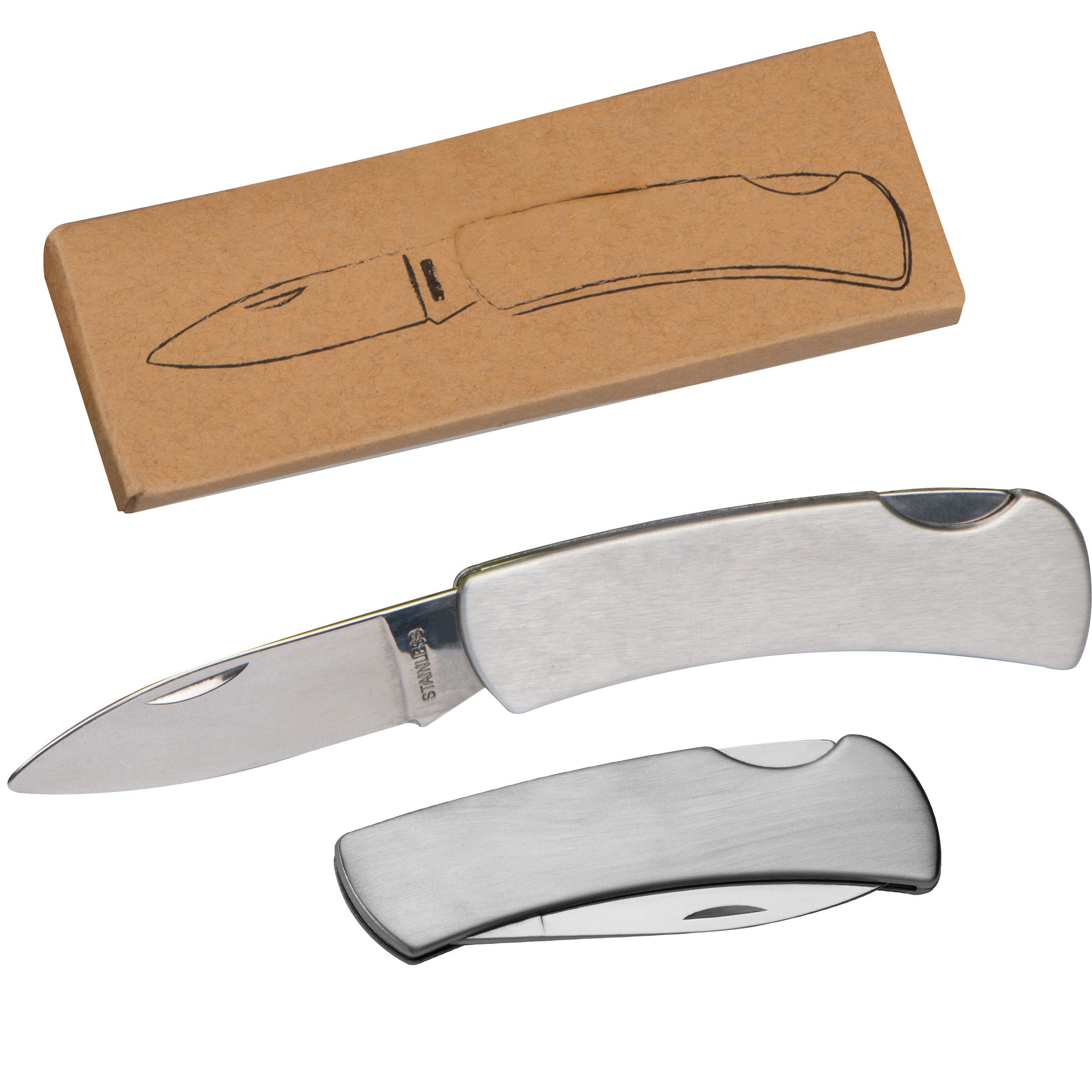 Taschenmesser aus Edelstahl mit Sicherheitsverschluß - silbergrau-502