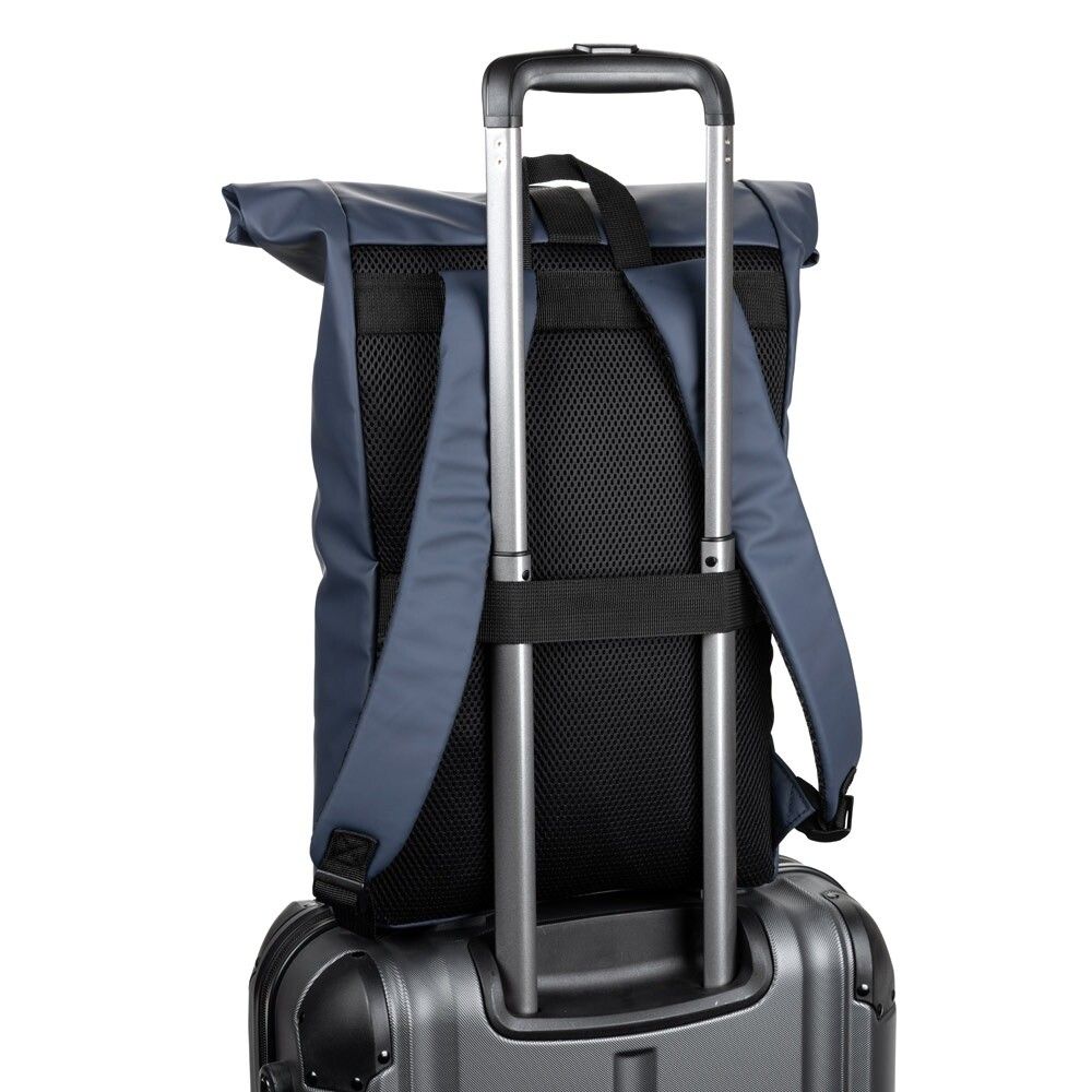 PORTLAND Roll-Top-Rucksack aus PU mit Laptopfach, 16“ - blau-256