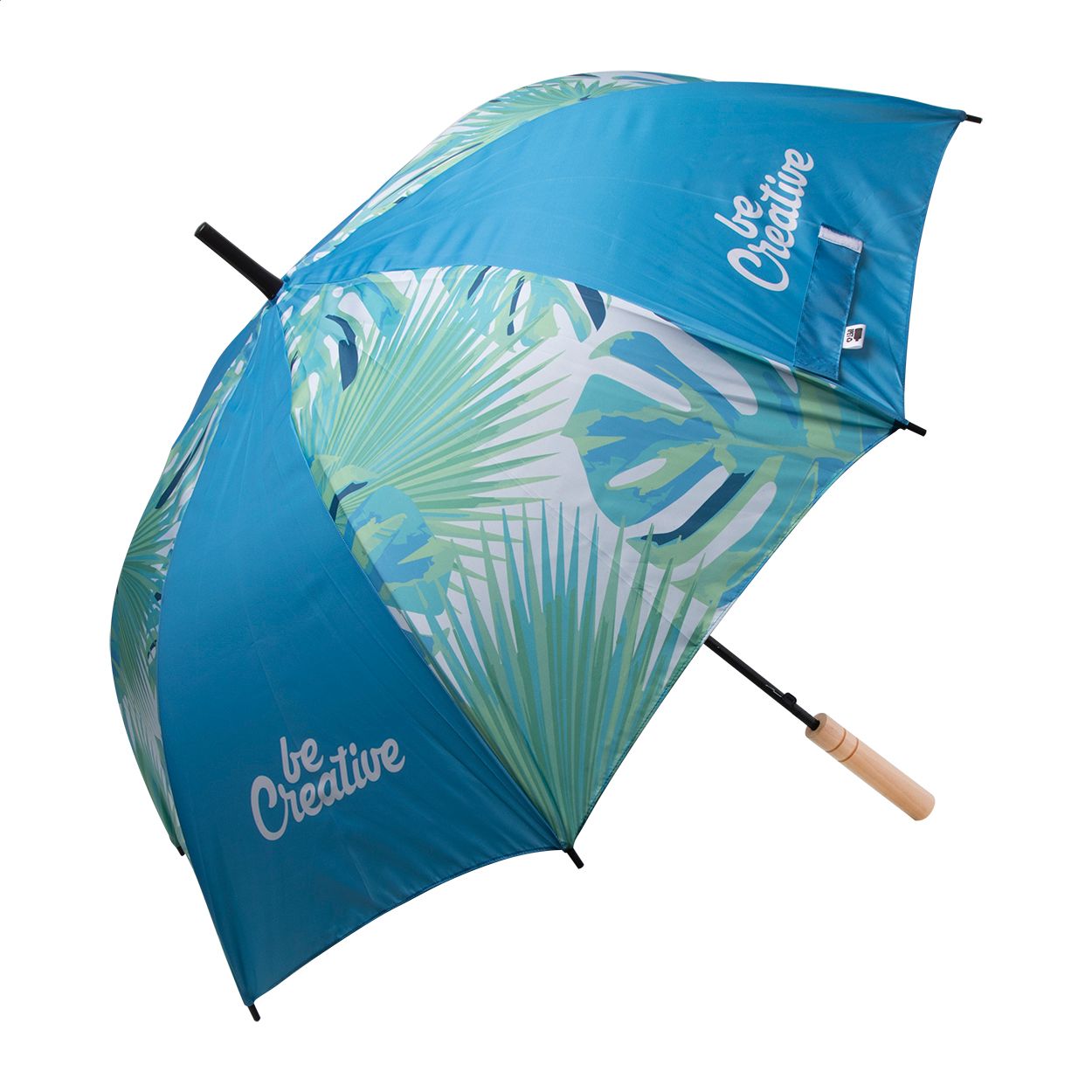 individueller Regenschirm CreaRain Eight RPET - weiß - braun-781