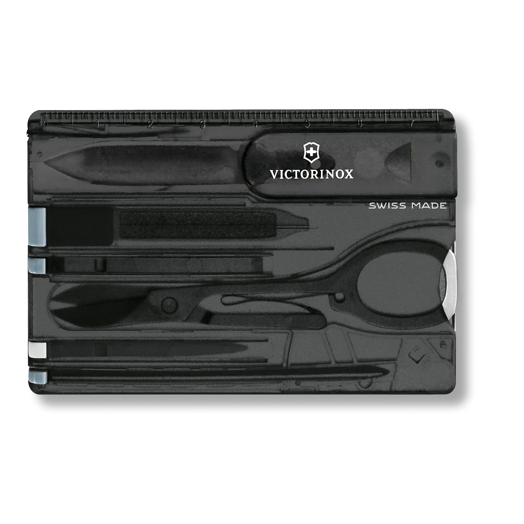 Schweizer Taschenmesser Swiss Card Classic - schwarz transparent-477
