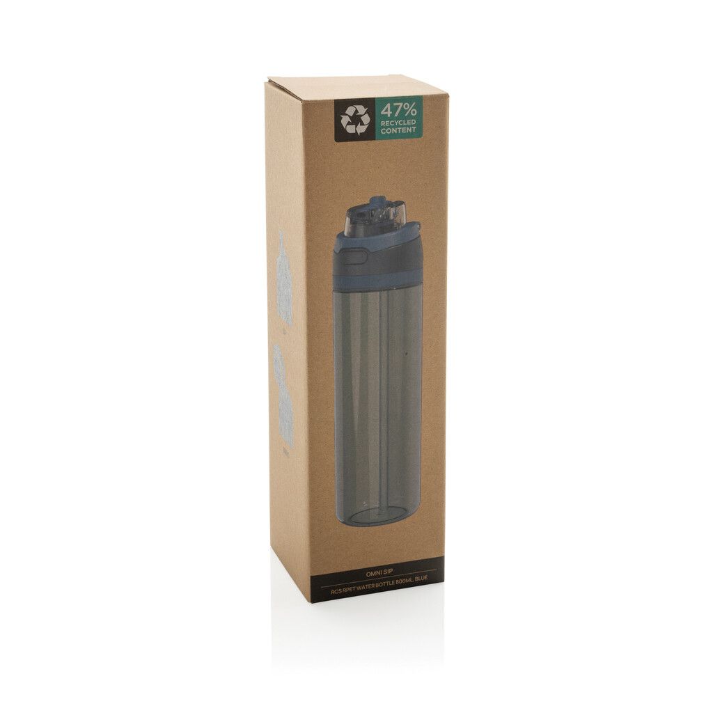 Omni Sip Wasserflasche 800ml aus RCS RPET - blau-403