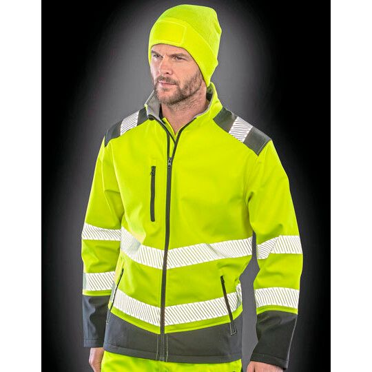 Printable Ripstop Safety Softshell Jacket - fluorescent yellow - black-15