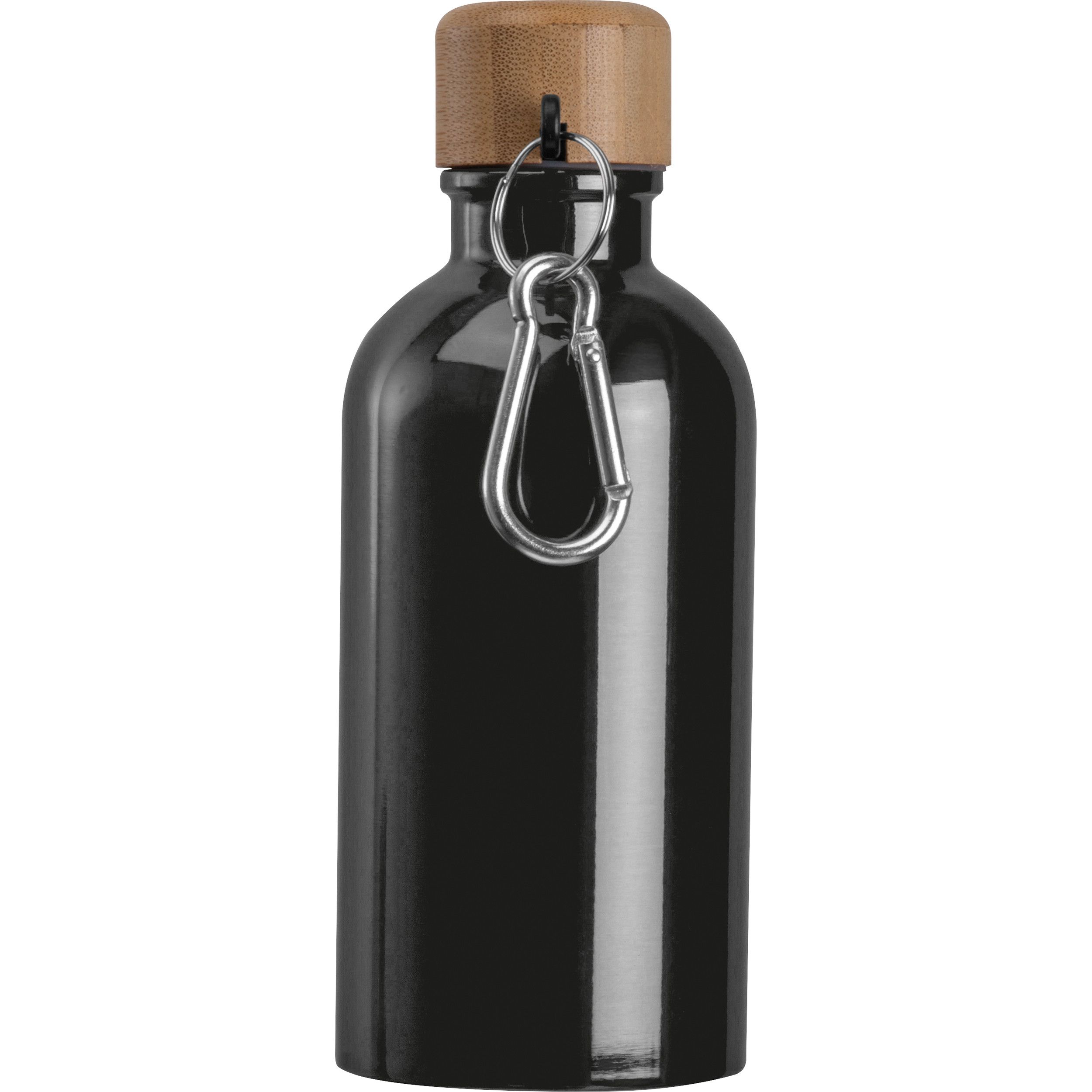 Edelstahltrinkflasche mit Karabiner, 400ml MARILYN - dunkelblau-802