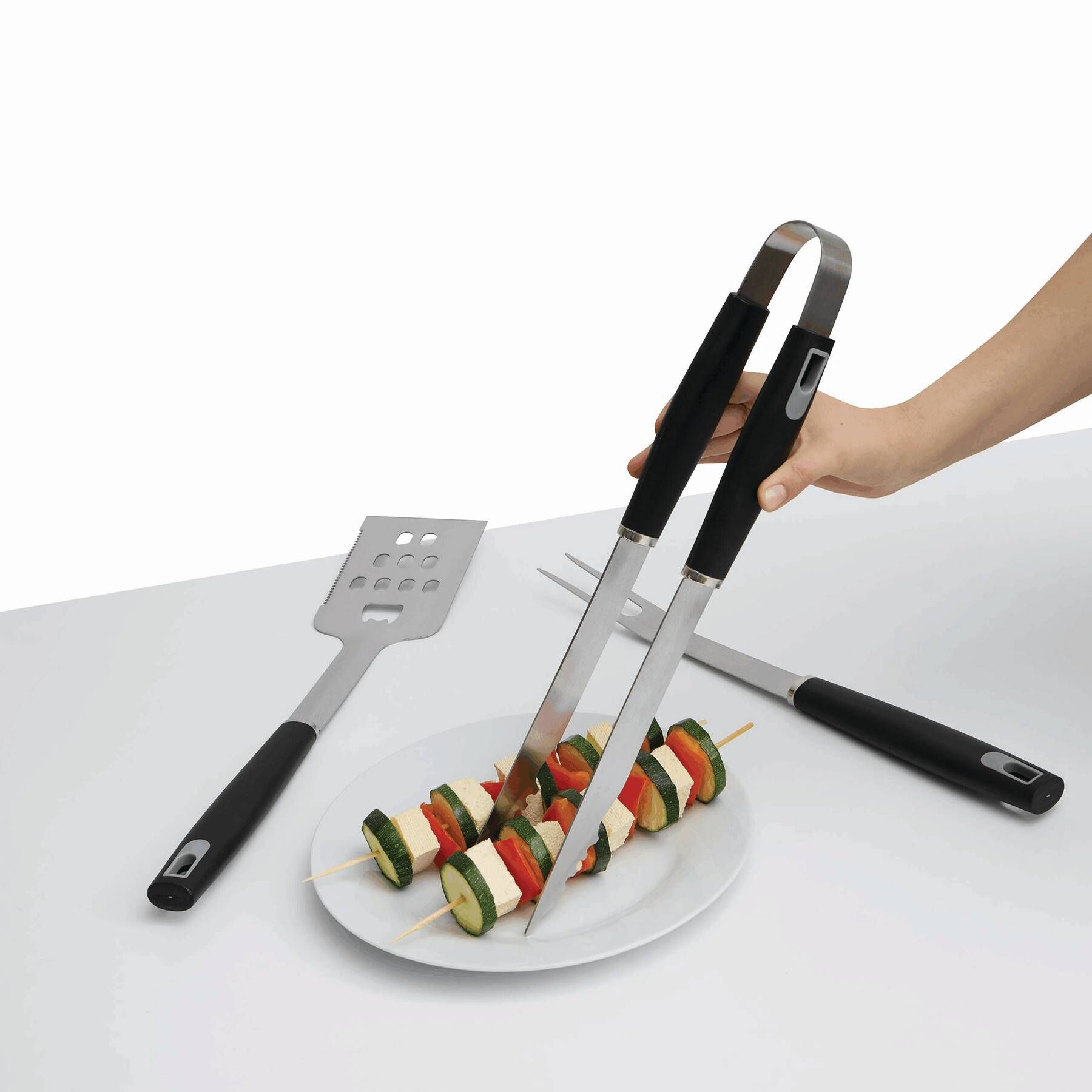Edelstahl-Grillbesteck PRETTY BBQ - schwarz - silber-327