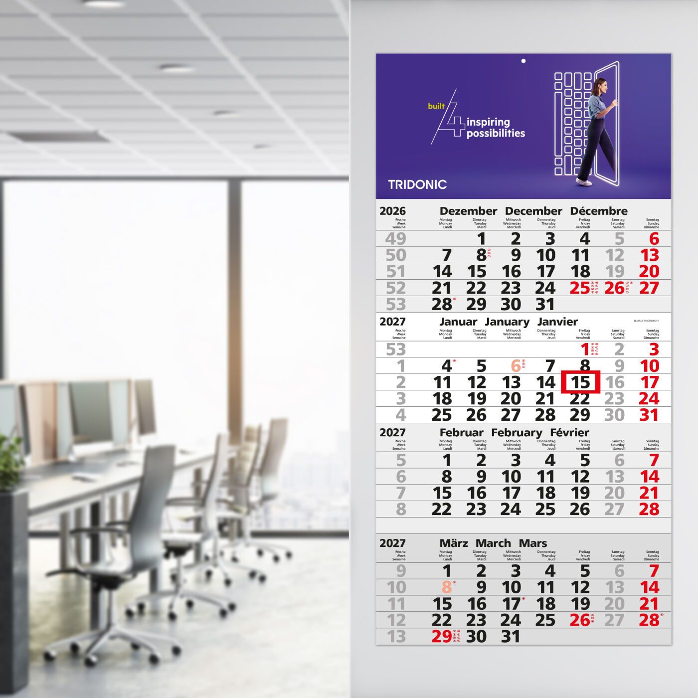 4-Monatskalender Einblatt Mega 4 A-45