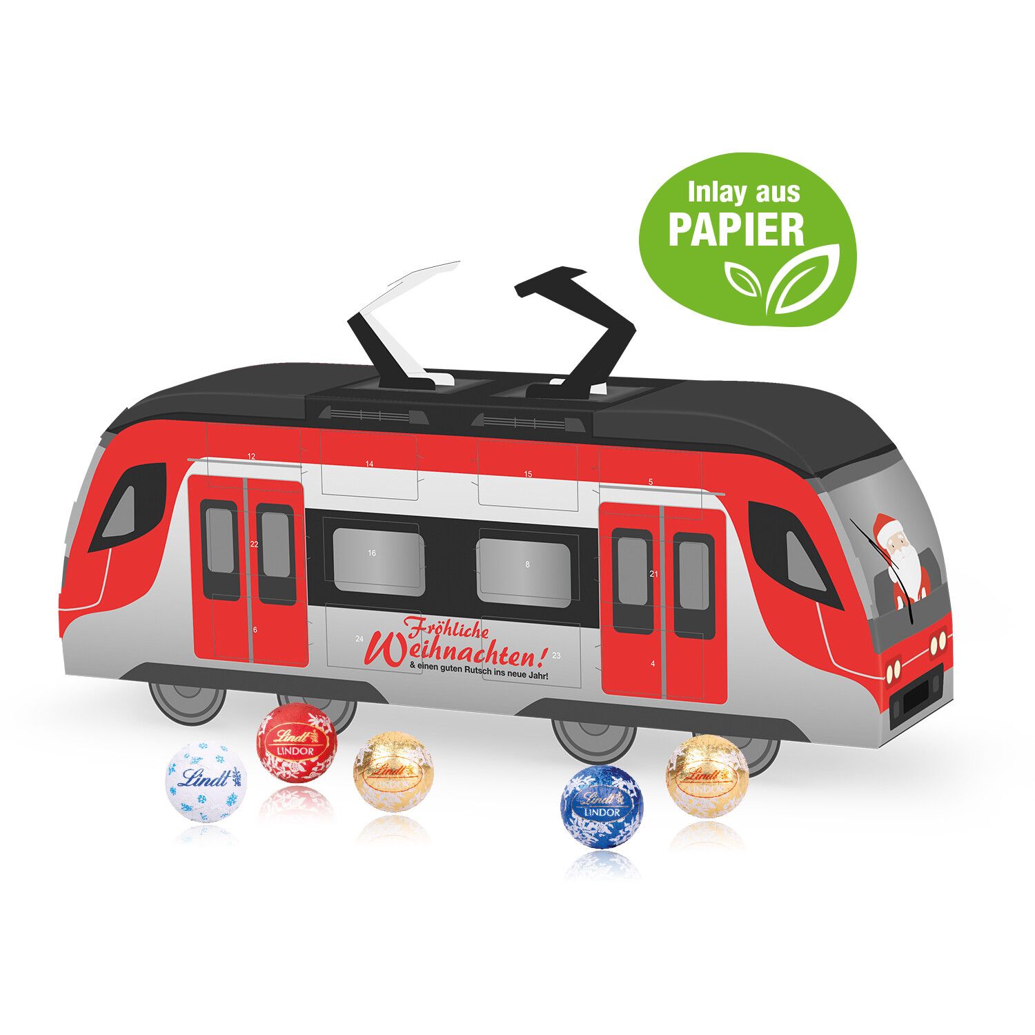 3D Adventskalender "Bahn" mit Lindt Schokolade mit Papier-Inlay-798