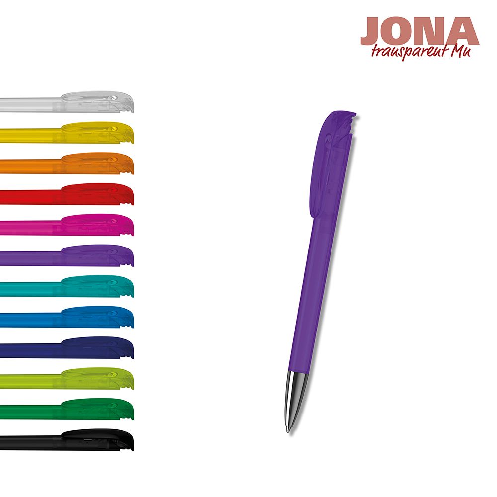 Druckkugelschreiber Jona transparent Mn - schwarz transparent-610