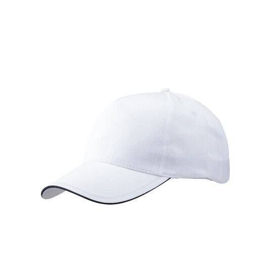 5 Panel Promo Sandwich Cap - white - navy-78