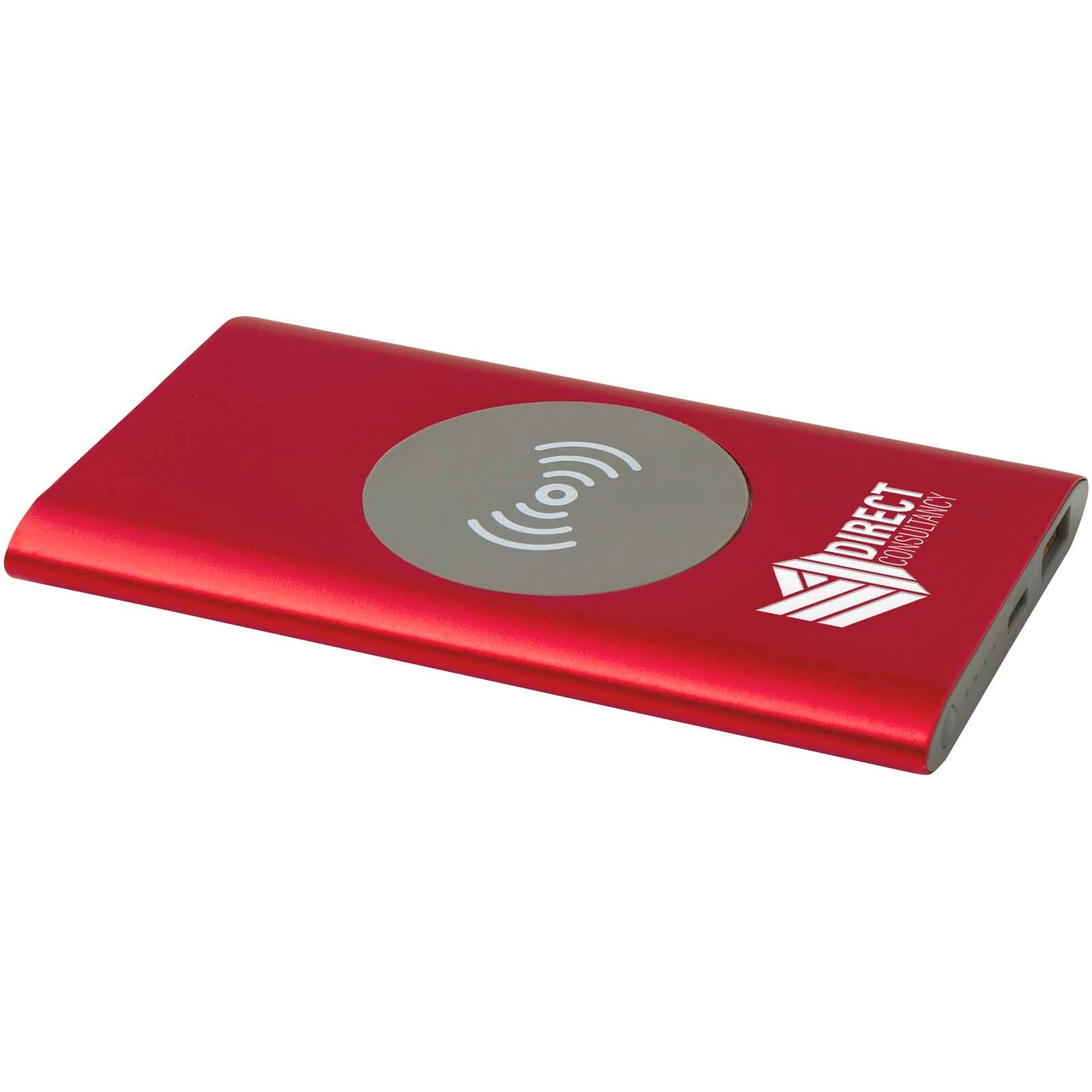 Juice 4000 mAh Typ-C kabellose Powerbank aus recyceltem Aluminium  - rot-387