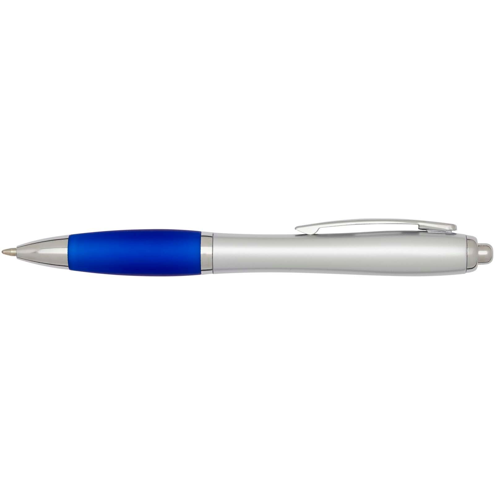 Nash RCS Kugelschreiber aus recyceltem Kunststoff mit silbernem Schaft und farbigem Griff (schwarze Tinte) - royalblau-981