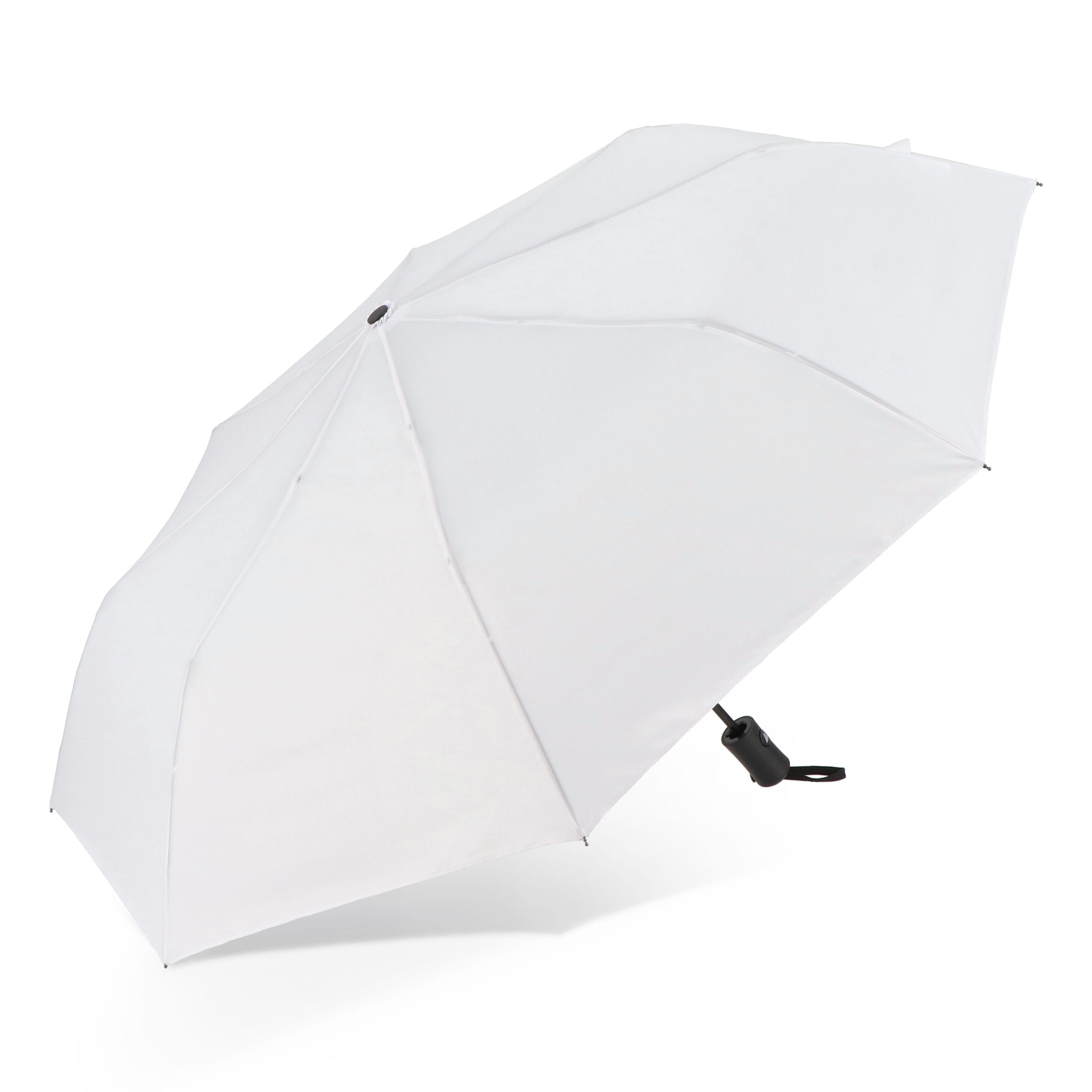 Daintree 190T Pongee 21.5 Faltbarer windproof Regenschirm Auto open - weiss-769