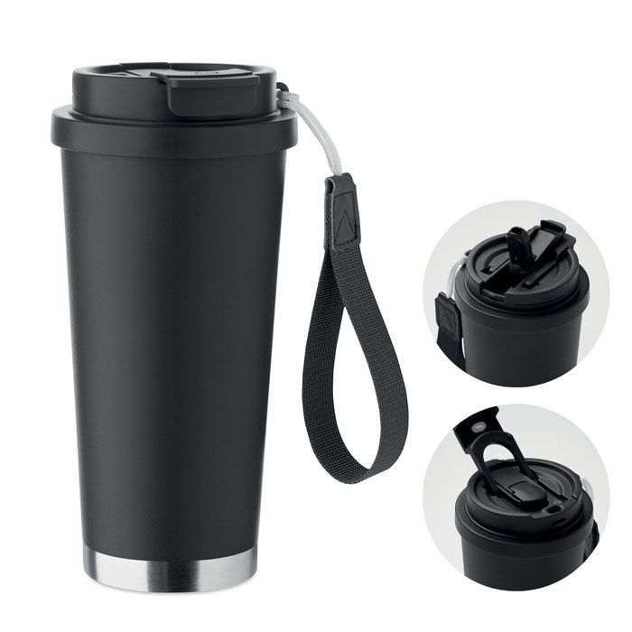 Doppelwandiger Trinkbecher 500m TOPAZ LARGE - schwarz-599
