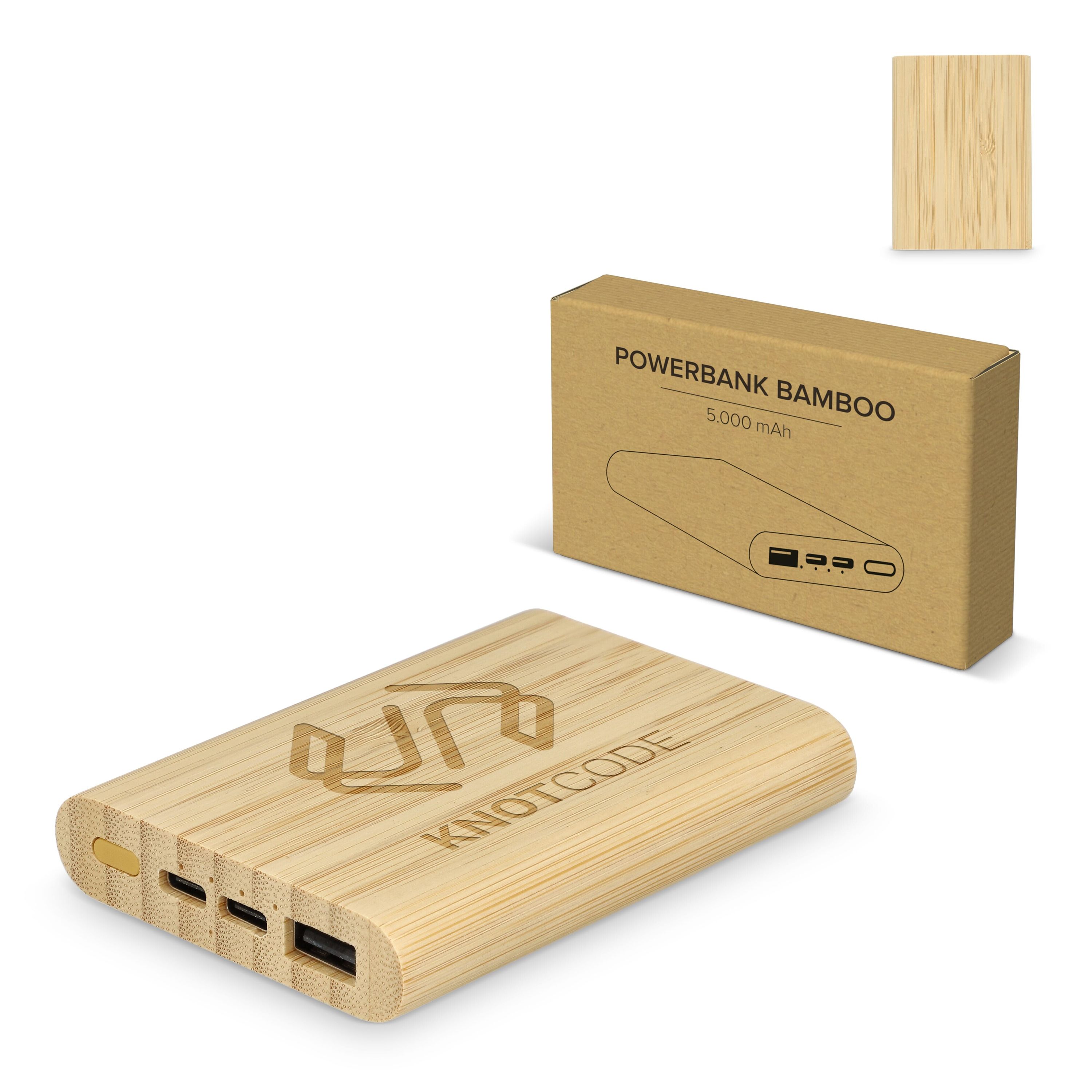 Powerbank Bamboo 5000 mAh - natur-249
