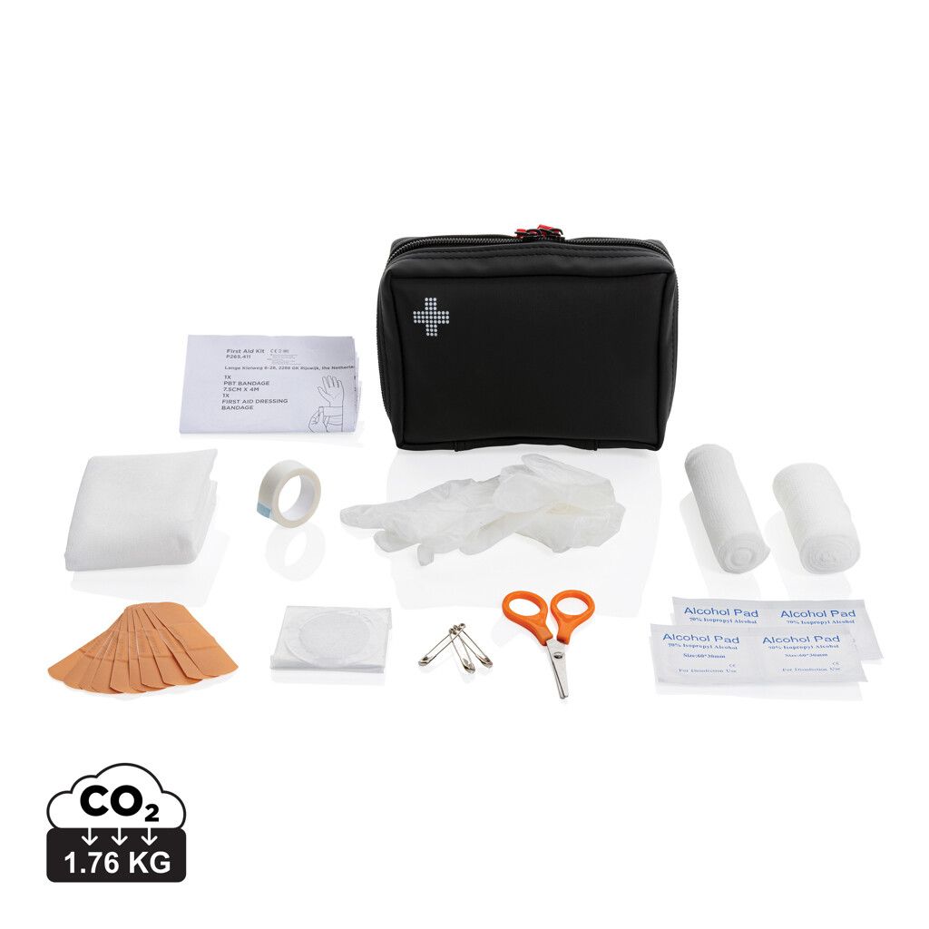 Erste-Hilfe-Set in RCS recycelter Nubuk-PU Tasche - schwarz-140