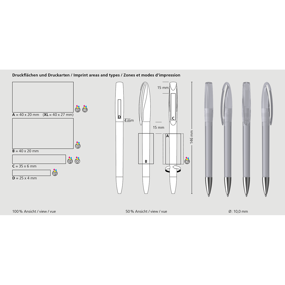 Drehkugelschreiber Boa ice/transparent Ms - türkis ice-410