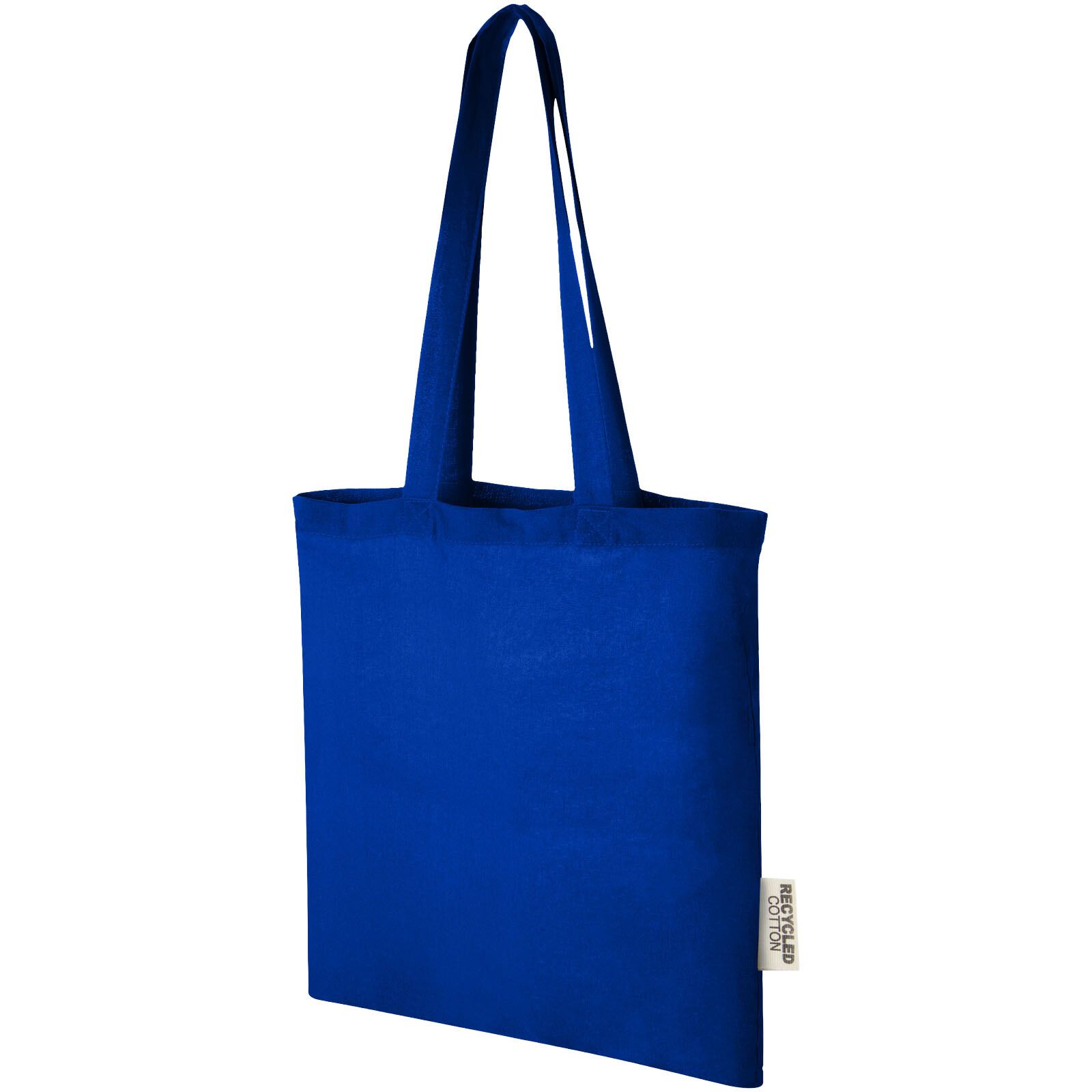 Madras 140 g/m² Baumwoll Tragetasche aus GRS recycelter Baumwolle, 7L - royalblau-346