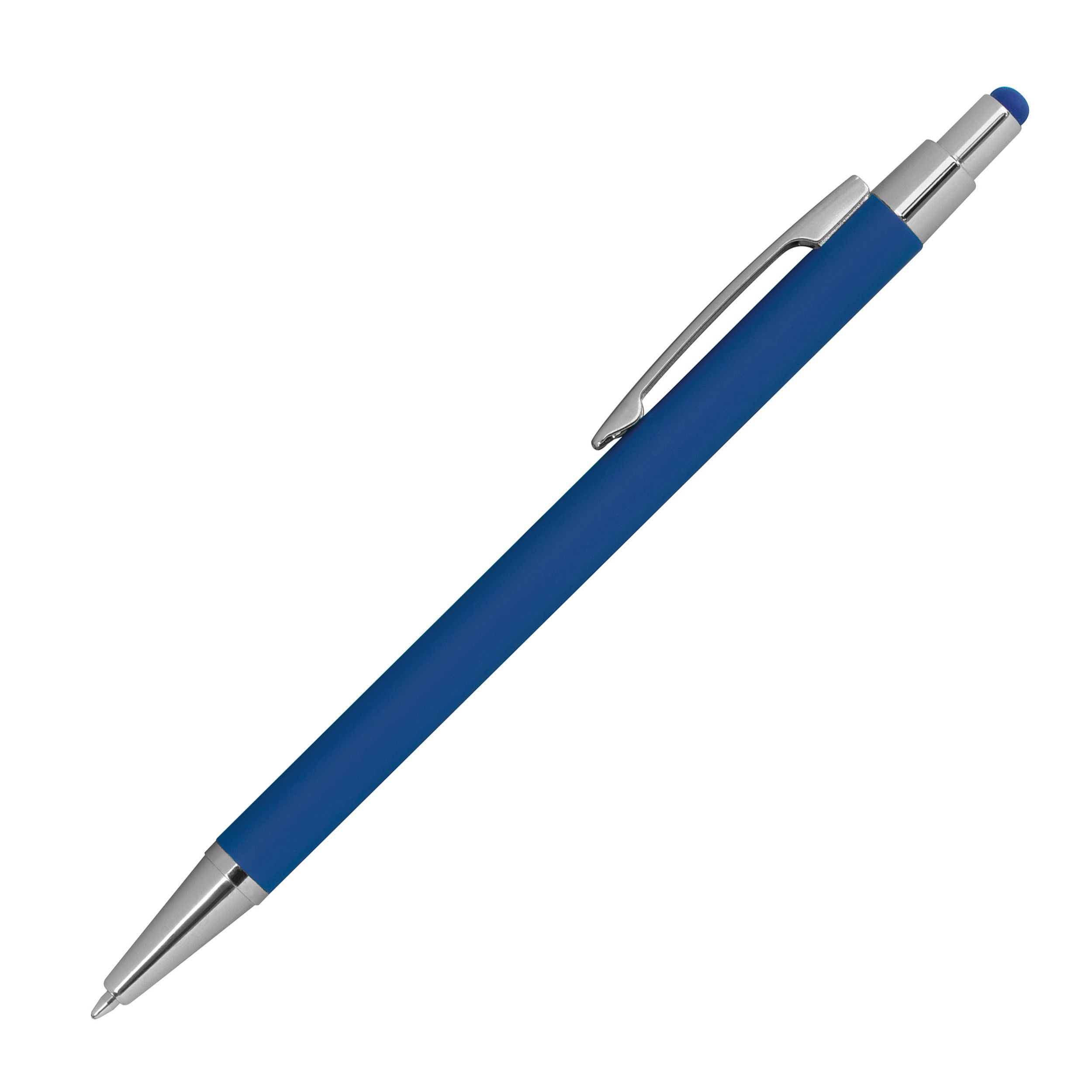 Kugelschreiber aus Metall mit Rubberfinish und Touchfunktion - blau-48