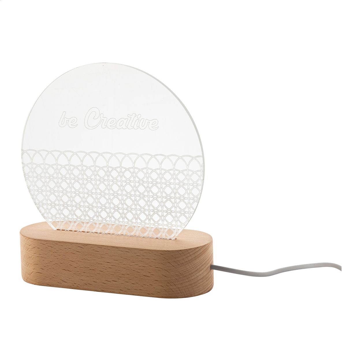 Woodify LED-Trophäe, Rund - transparent - natur-825
