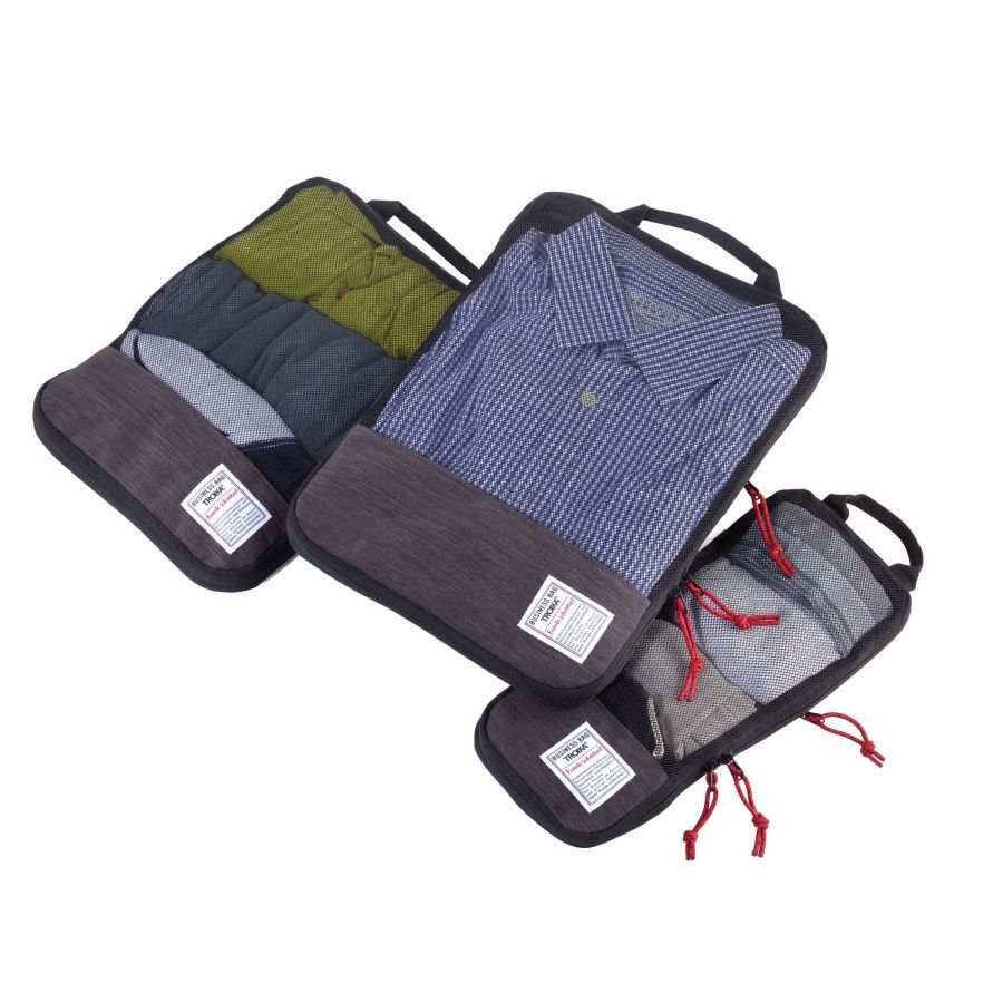 Troika Reise-Kompressionstaschen Set BUSINESS PACKING CUBES - anthrazit - schwarz-268