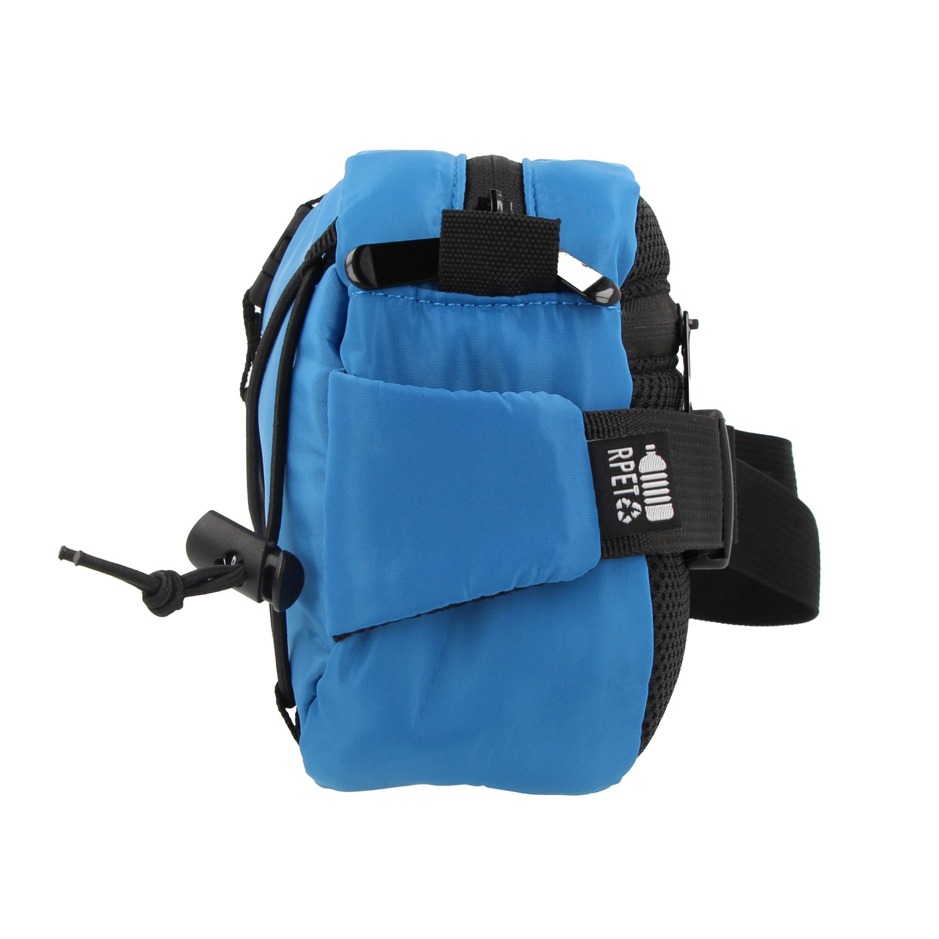 Umhängetasche aus R-PET mit Kordelzug - blau-940
