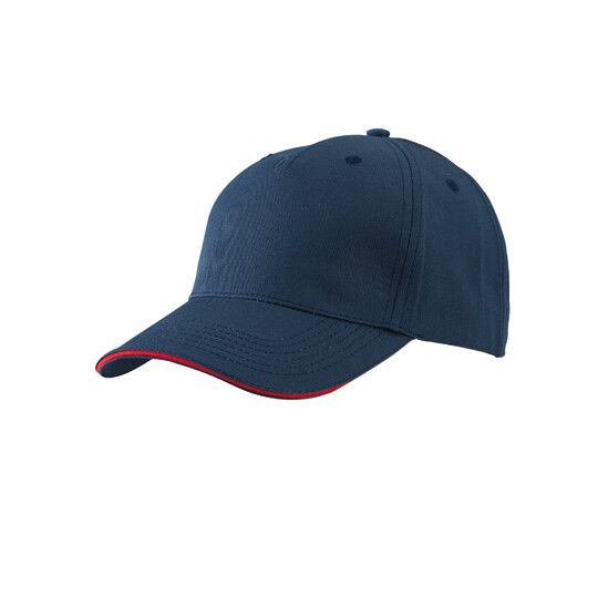 5 Panel Sandwich Cap - navy - red-124