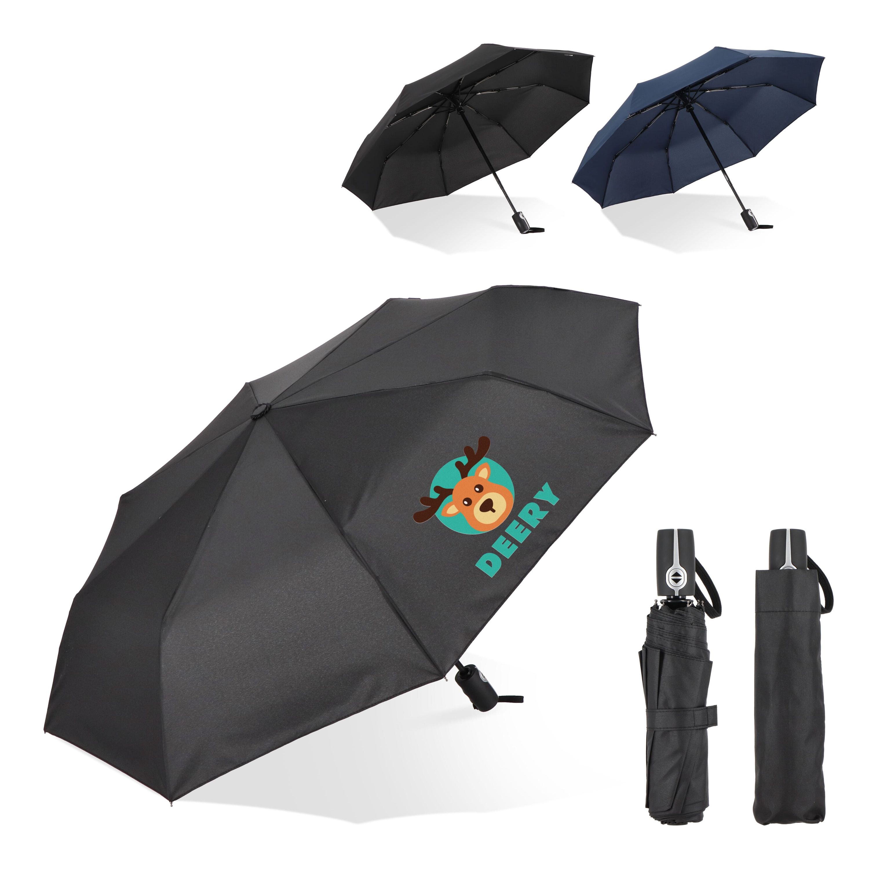 Taman Pongee 21 Faltbarer windproof Regenschirm Auto open & close - dunkelblau-93