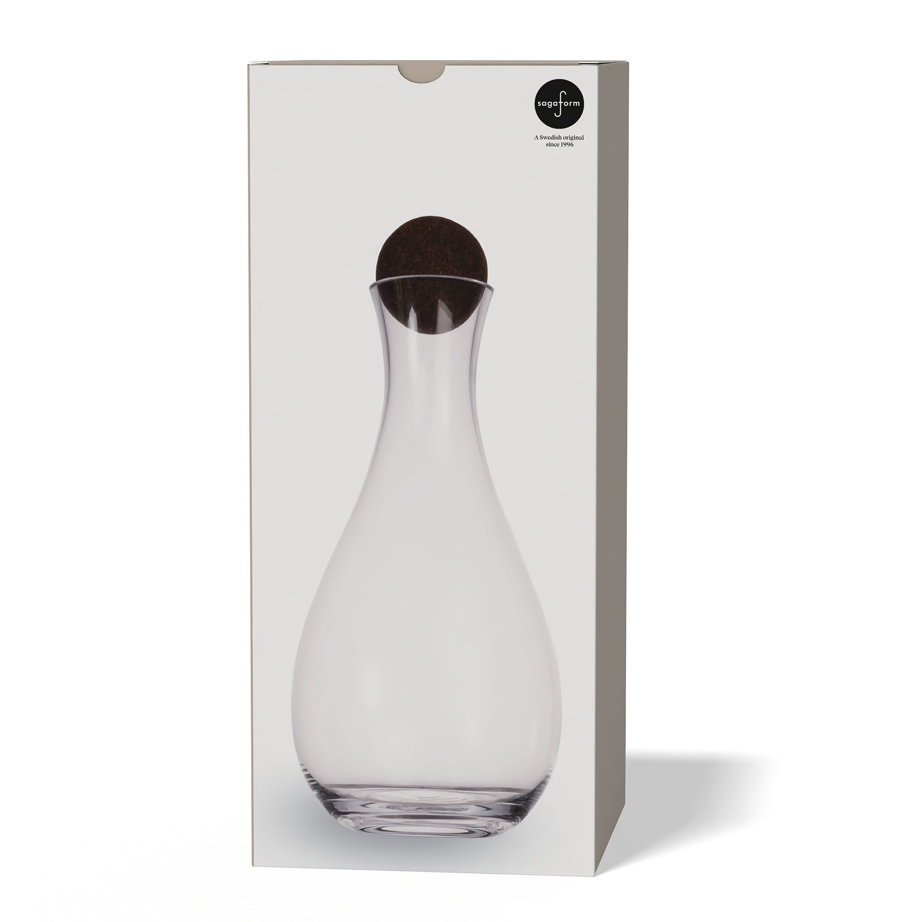 Sagaform Nature Weinkaraffe mit Korkstopfen 2 liter - transparent-400