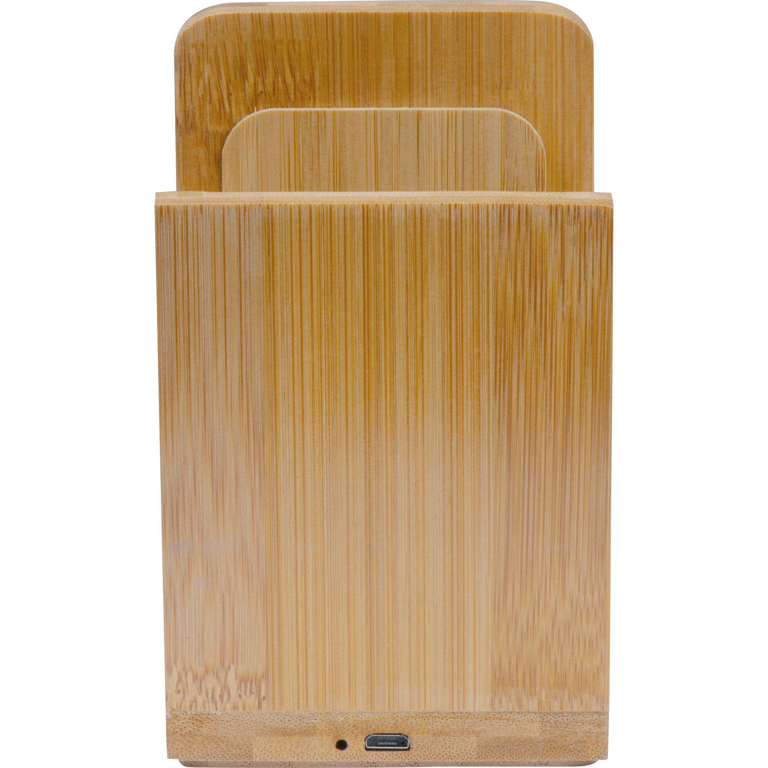 Induktionsladegerät aus Bambus mit Stifteköcher - beige-797