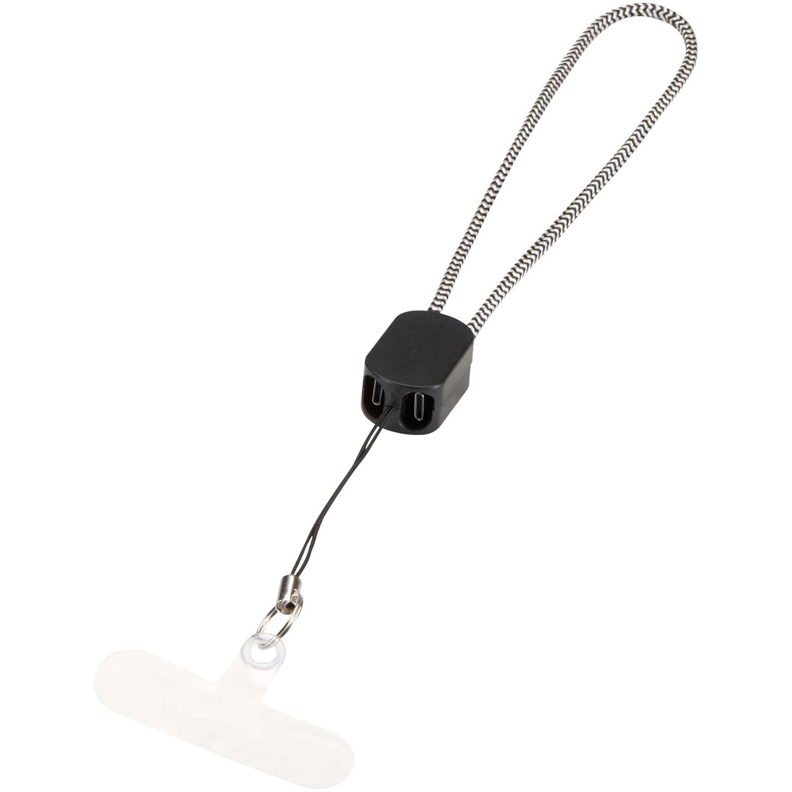 Arich RCS-Handschlaufe aus recyceltem Material mit integriertem 20-W-Ladekabel (Typ C) - schwarz-919