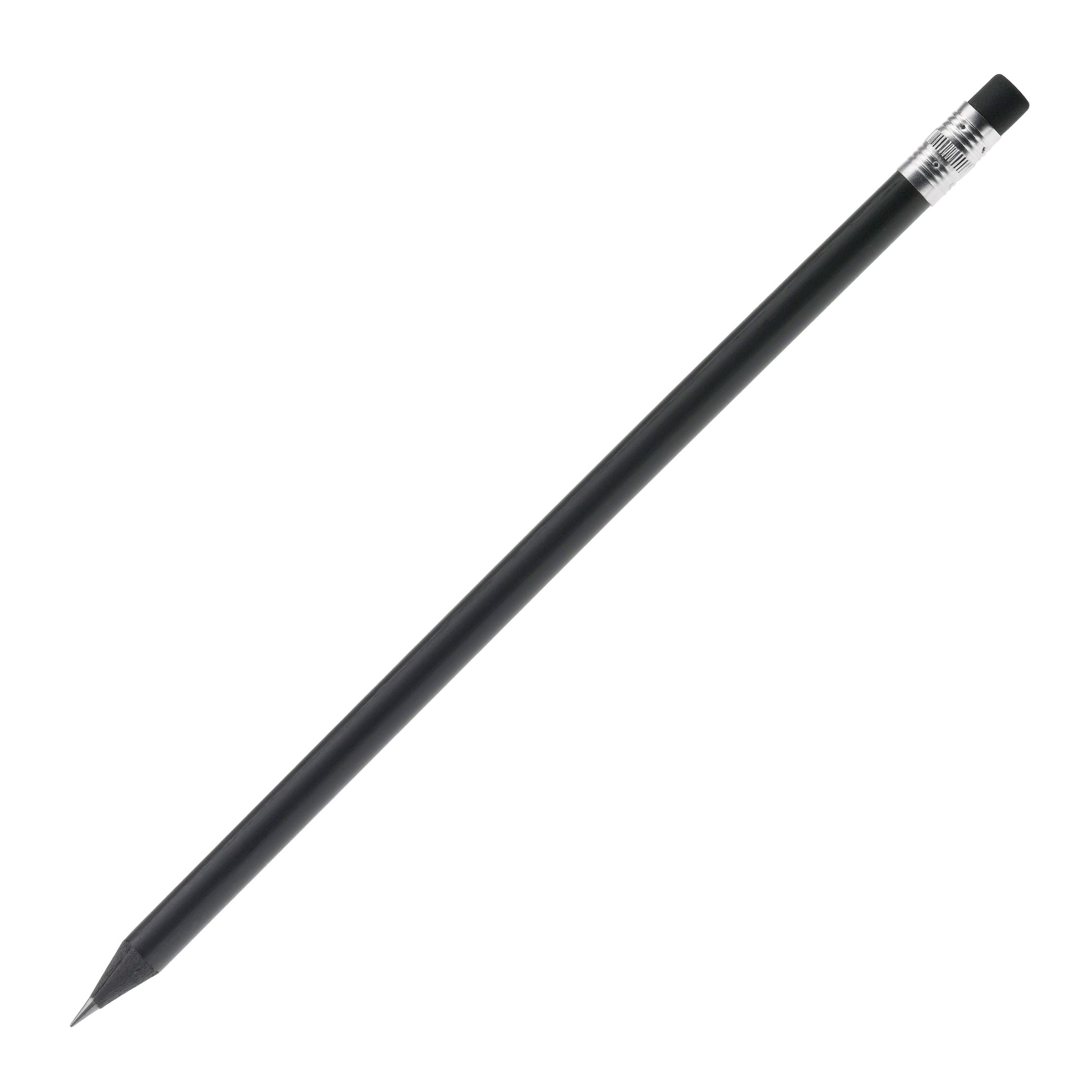 Bleistift mit Radiergummi - schwarz-568