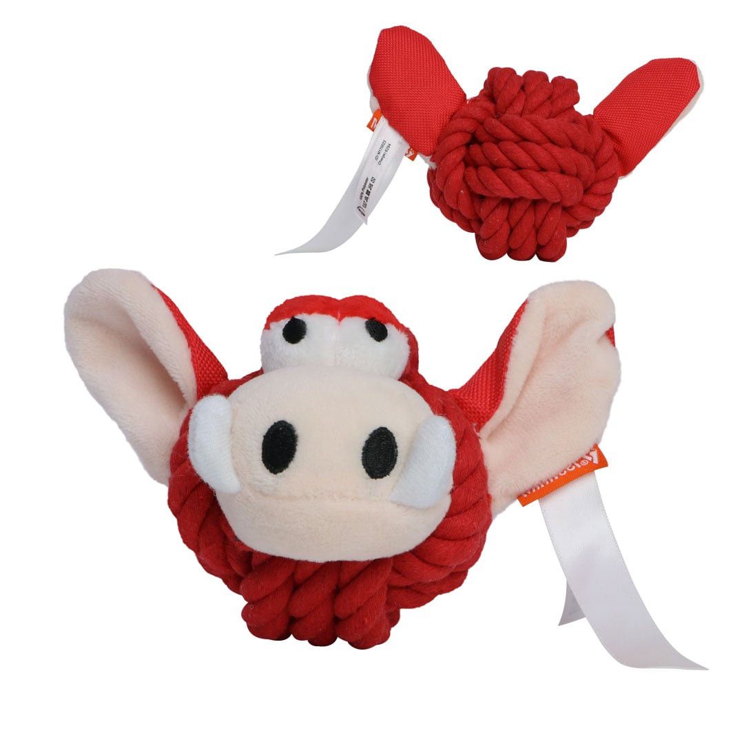 MiniFeet® Hundespielzeug Knotentier Wildschwein - rot-752