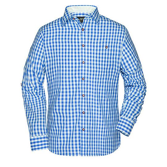 Men´s Traditional Shirt - royal - white-130