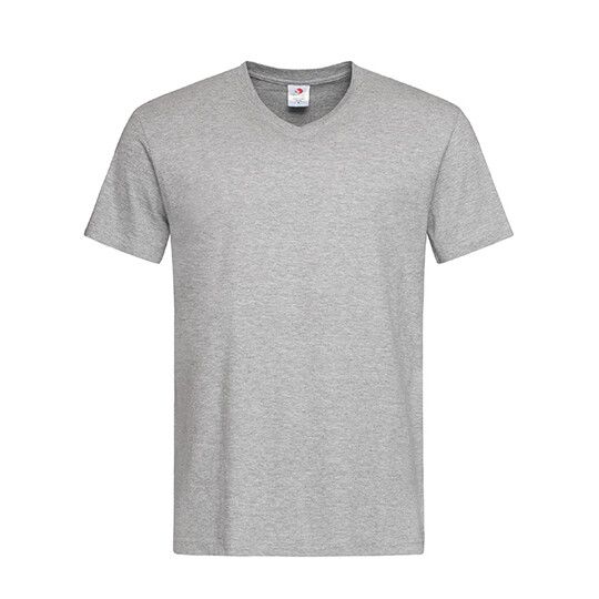 Classic-T V-Neck - grey heather-474