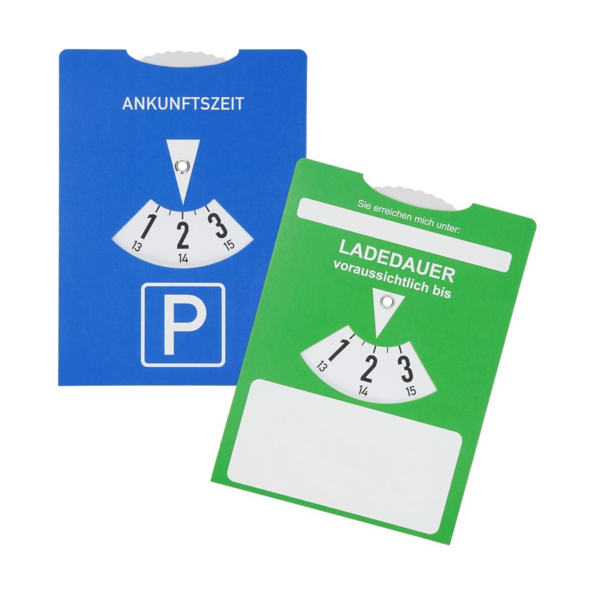 Papp-Parkscheibe E-Mobility - blau - grün-657
