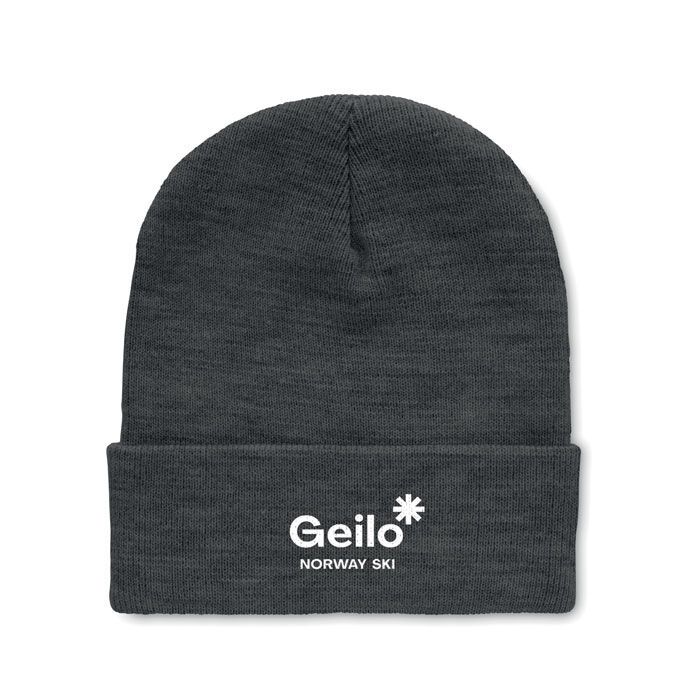 Beanie mit Umschlag RPET POLO RPET - weiß - grau-935