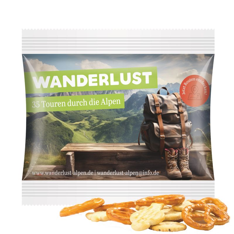 Snack Miditüte, Knabbermix, Folie weiß-225