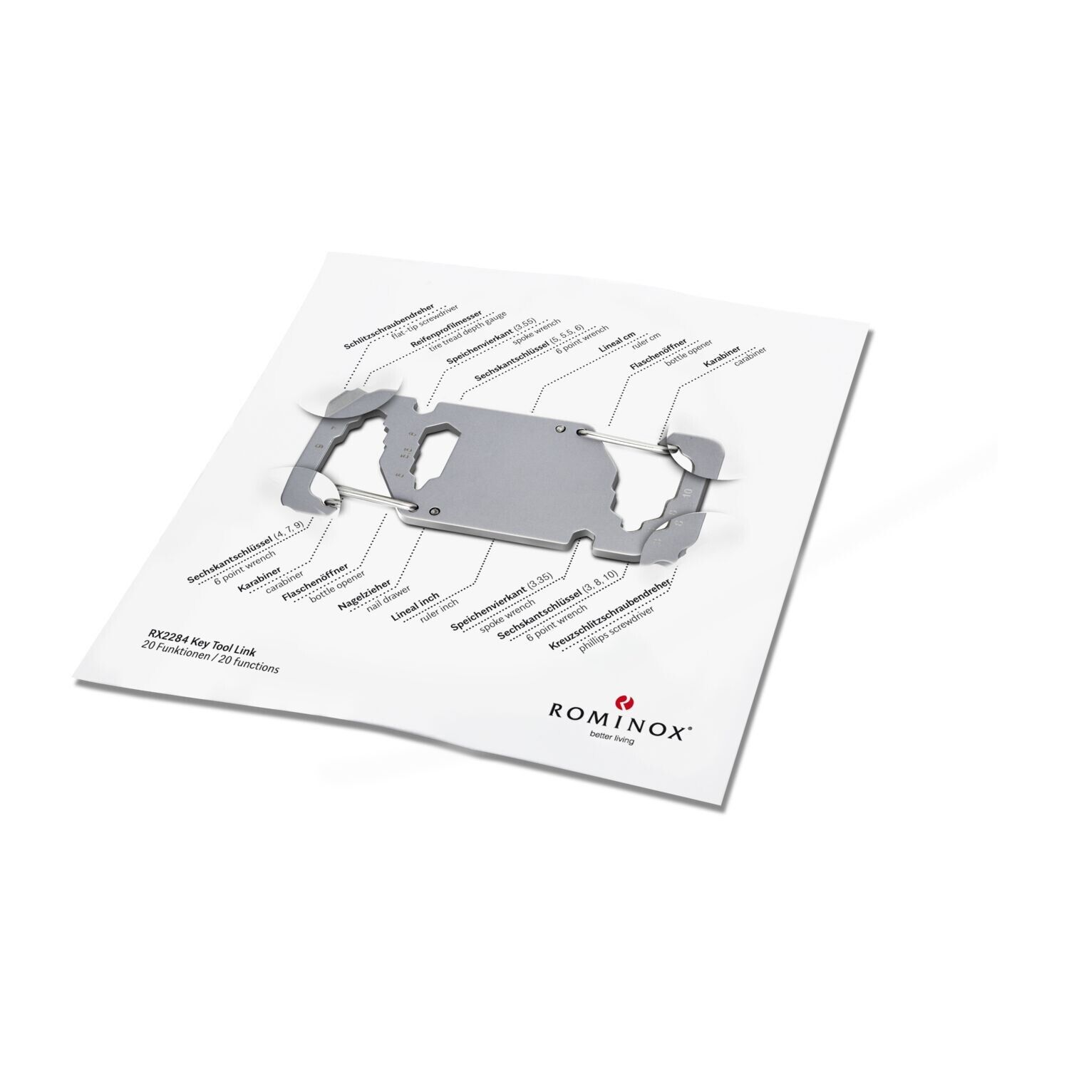 ROMINOX® Key Tool Link - 20 Funktionen (Karabiner)-482