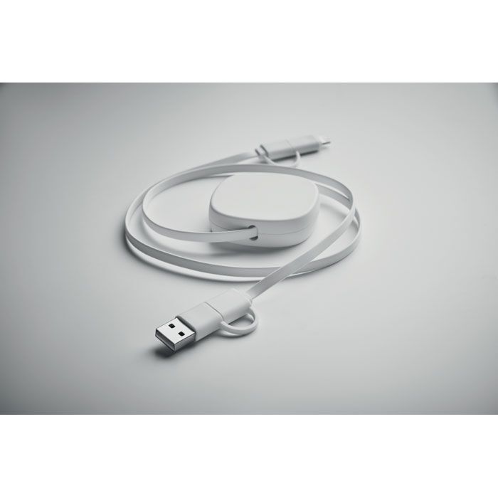 Einziehbares Ladekabel 60W LINEA - weiß-363