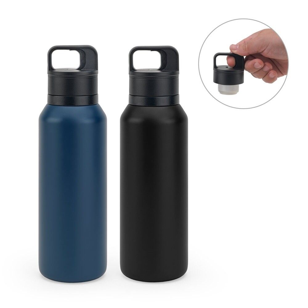 NICKLAUS Edelstahlflasche (91% recycelt) mit Doppelwand 590 mL - dunkelblau-950