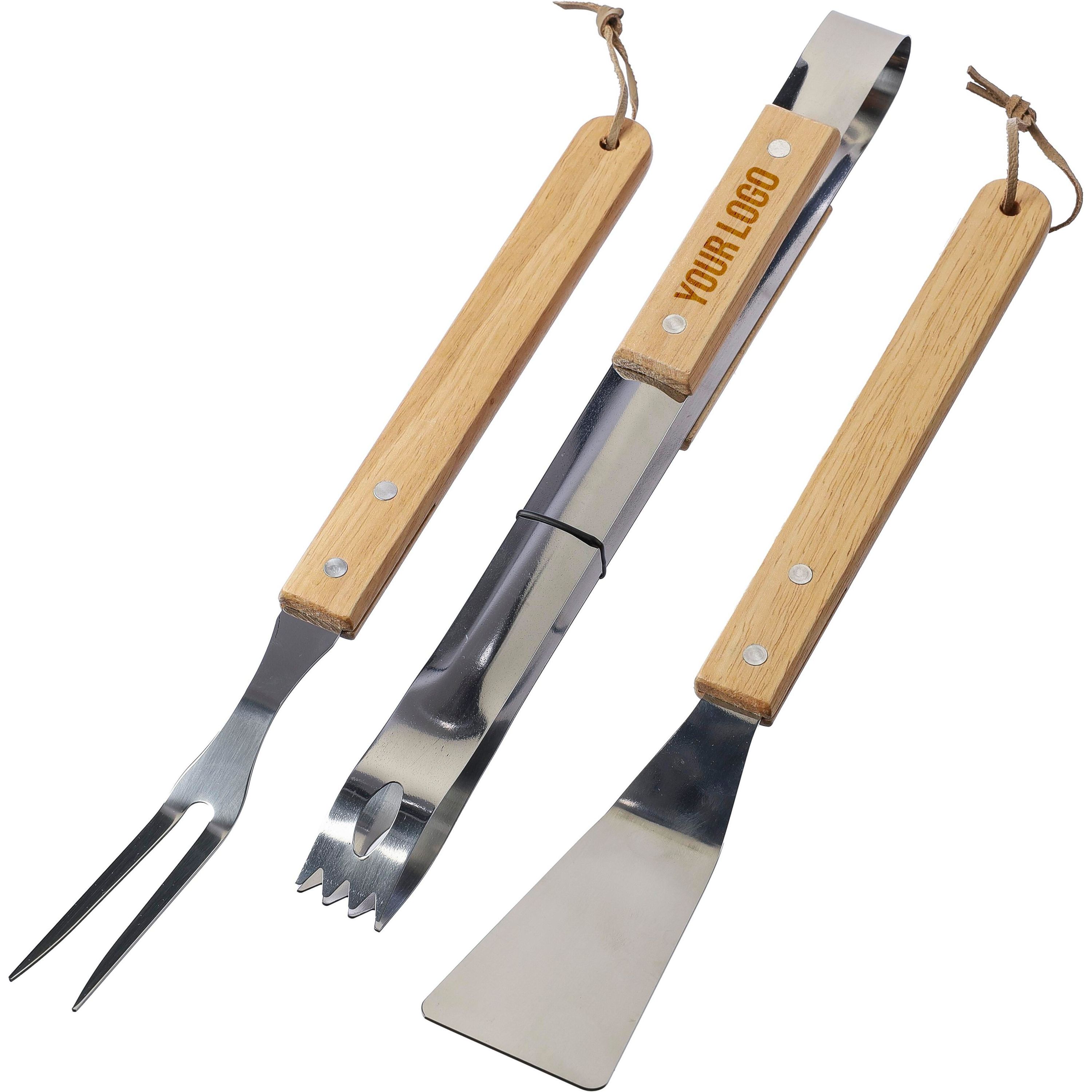Grill-Set aus Edelstahl Kaitlyn - braun-607
